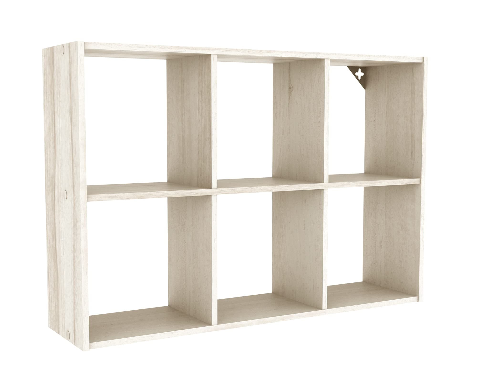 5430 Mini 6-Cube Desktop or Wall Mount Organizer, Bleached Walnut