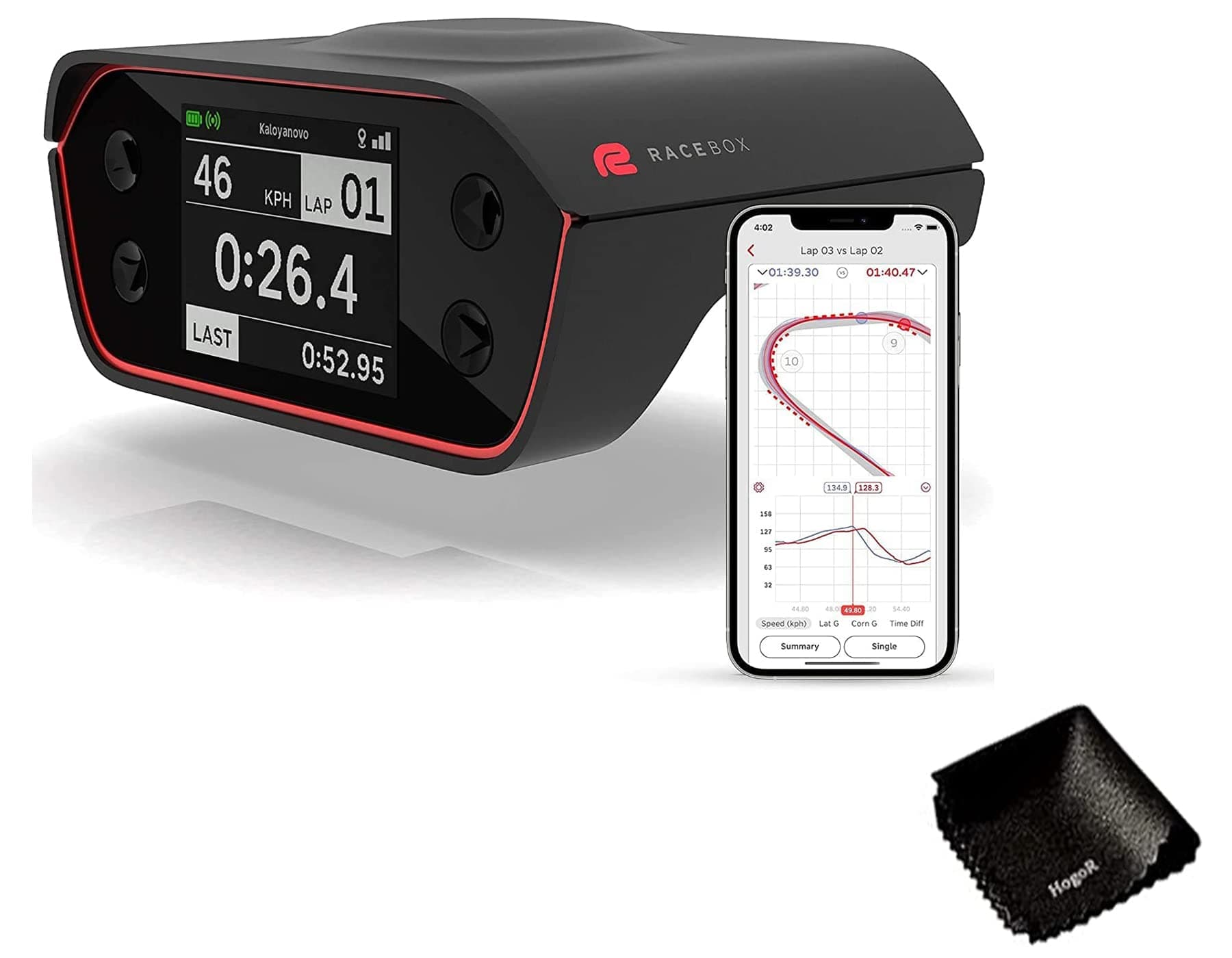 HogoR Racebox Pro Drag Meter & Lap Timer 10Hz GPS Based Performance Box and Accelerometer Car Compatible with Mobile App Car Racing Data Loggers Timers