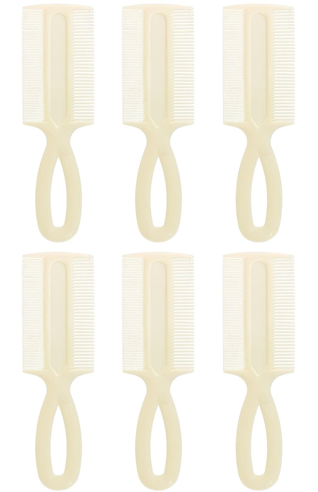 Comfort Axis Double-sided Fine Tooth Baby Comb, 6 Pack