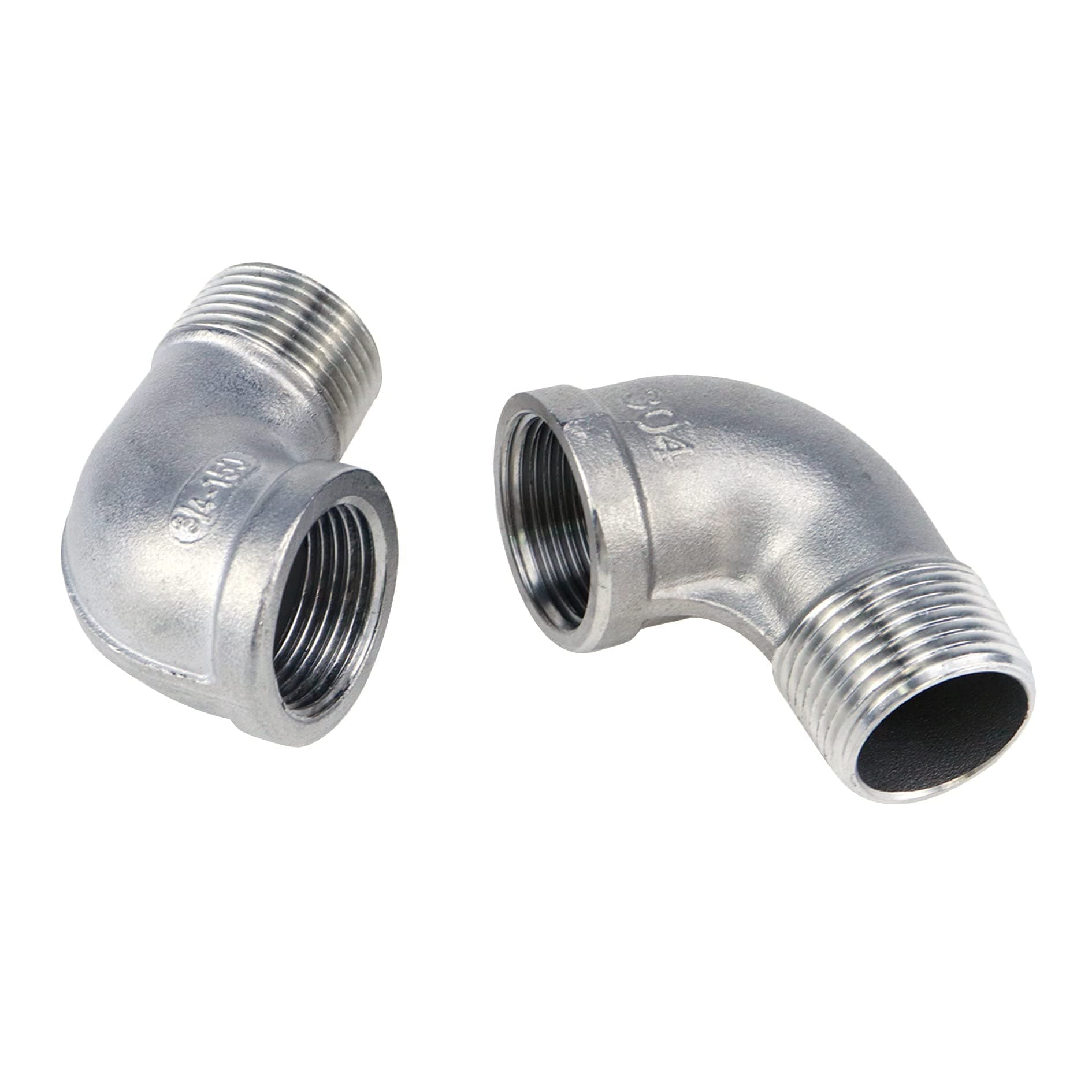 Sydien 90 Degree Elbow 3/4" NPT Threaded Pipe Fitting Female x Male,Stainless Steel 304 (2 pcs)