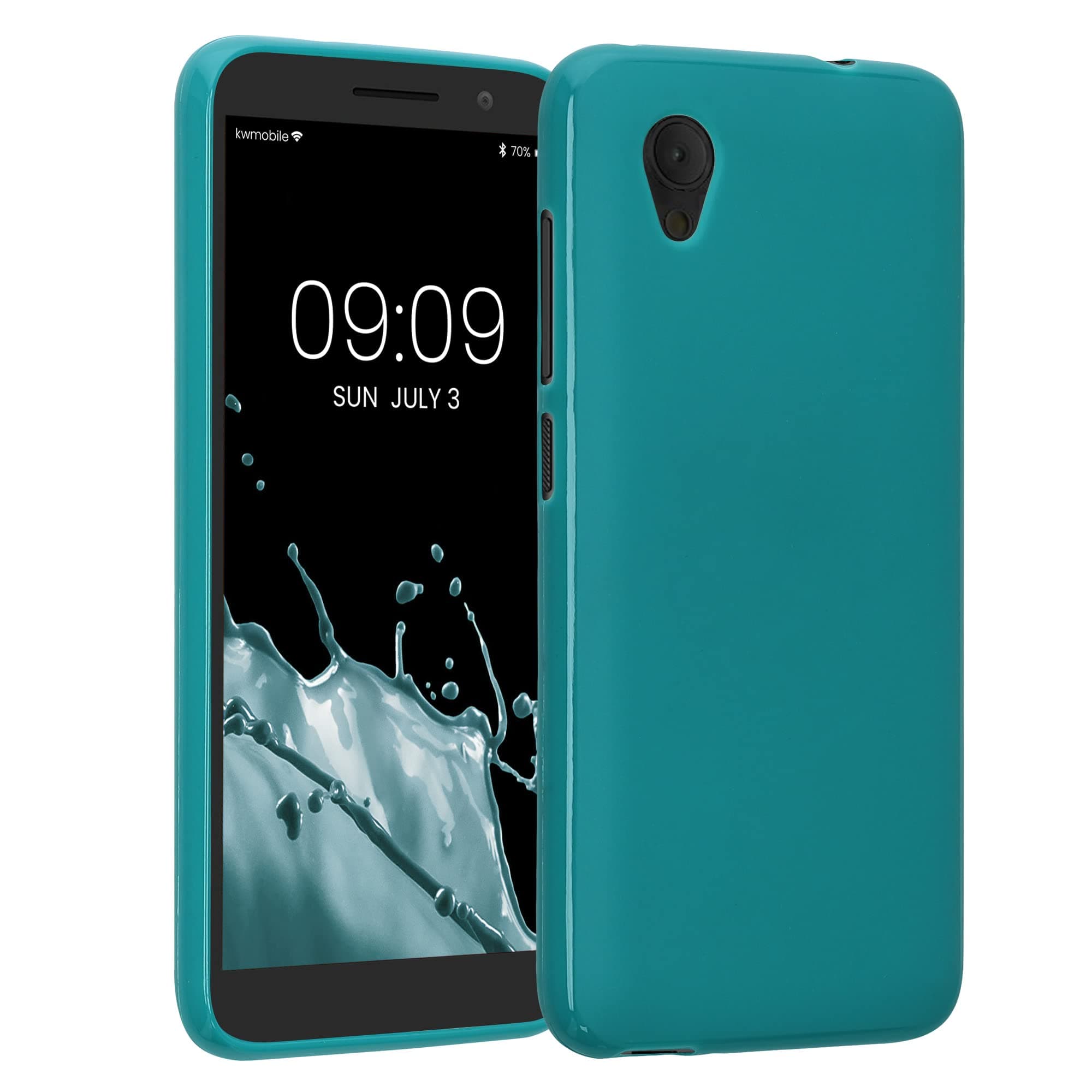 kwmobile TPU Case Compatible with Alcatel 1 (5.0") - Case Soft Slim Smooth Flexible Protective Phone Cover - Teal Matte