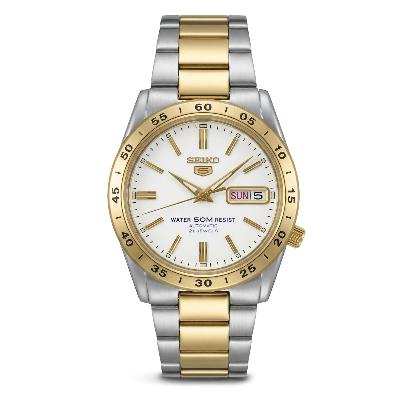 SEIKO Automatic Watch for Men 5-7S Collection - with Day/Date Calendar, Luminous Hands, Stainless Steel Case & Bracelet