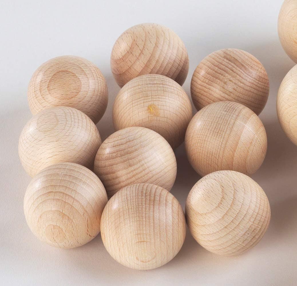 TickiT 73881 Wooden Sensory Heuristic Balls 50mm, Pack of 10, Natural