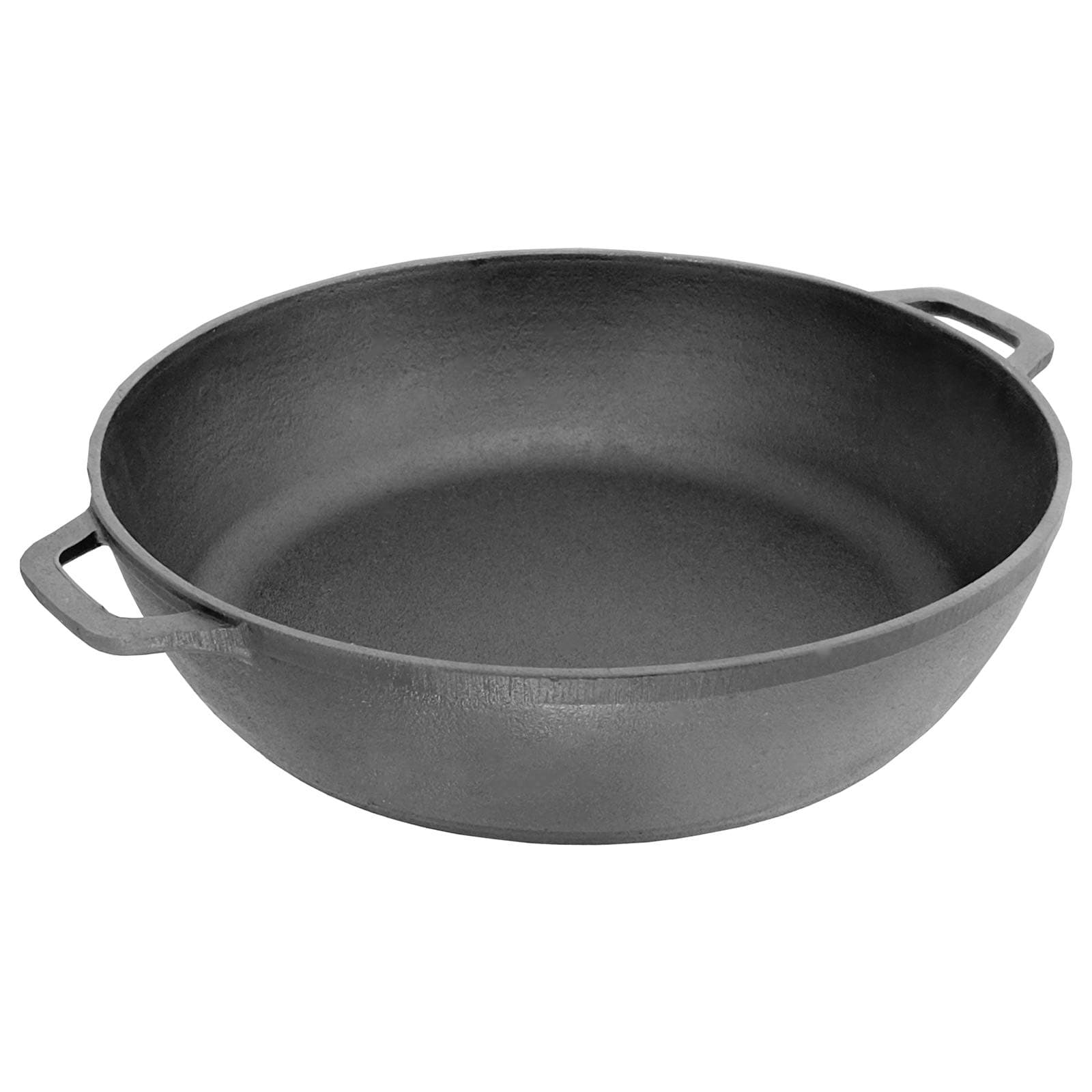 Cast Iron Pan/Serving Pan/Frying Pan/Sauté Pan/Pan, Diameter 26 cm, 28 cm, black, 26 cm
