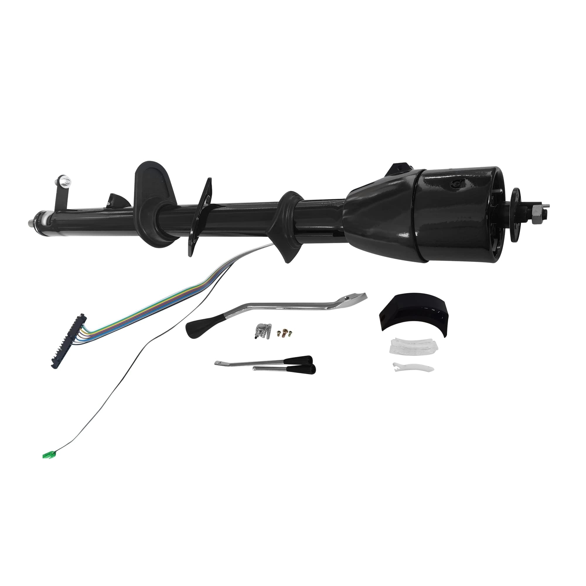 Black Powder Coat Finish 35" Universal Column Shift Tilt Steering Column W/O Wheel Adapter