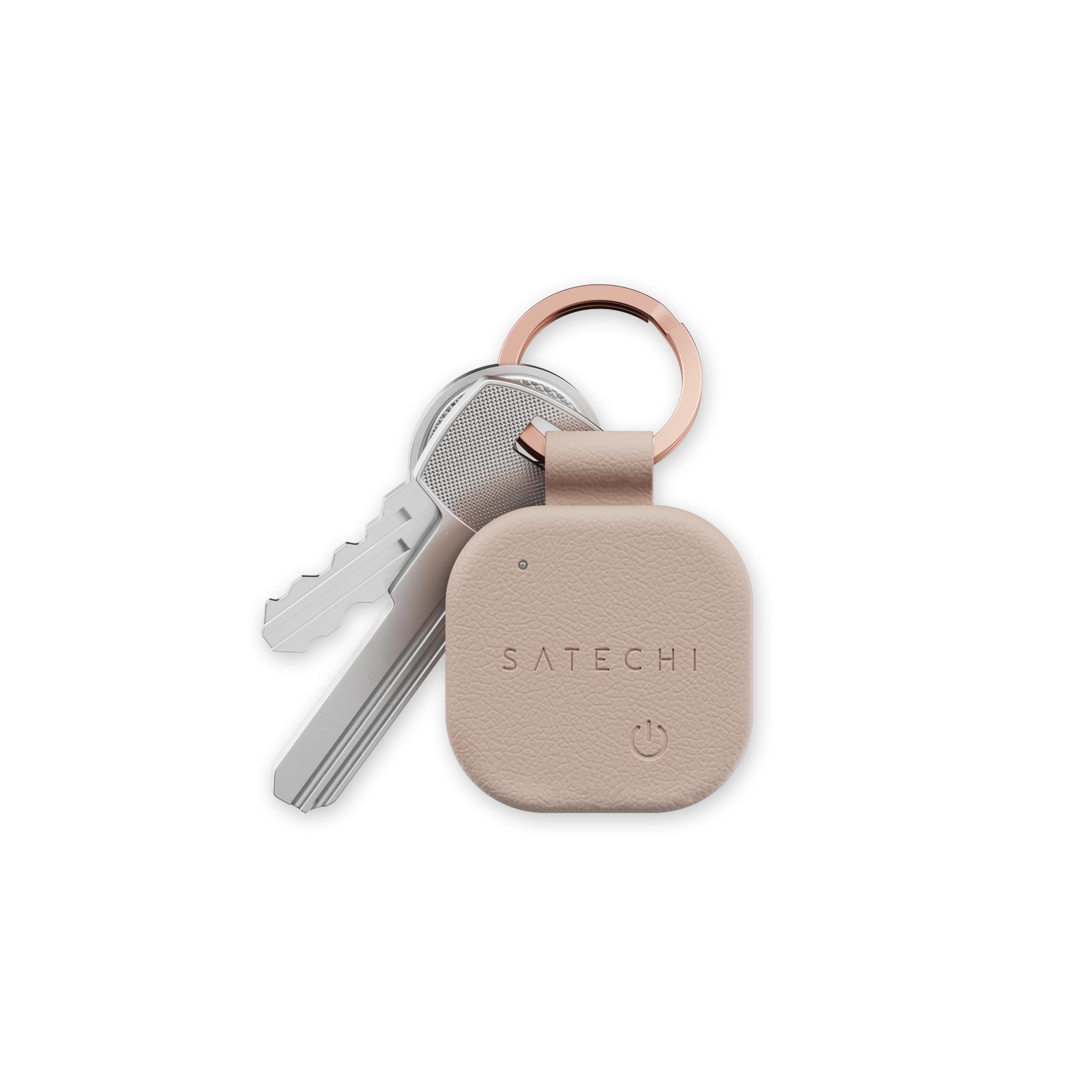 ST-LKCFR Satechi FindAll Key Chain, Supports Search Function, Wireless Charging, Anti-Lost Tracker, Misplace Notification, Alerts for iPhone, iPad, Mac (Desert Rose)