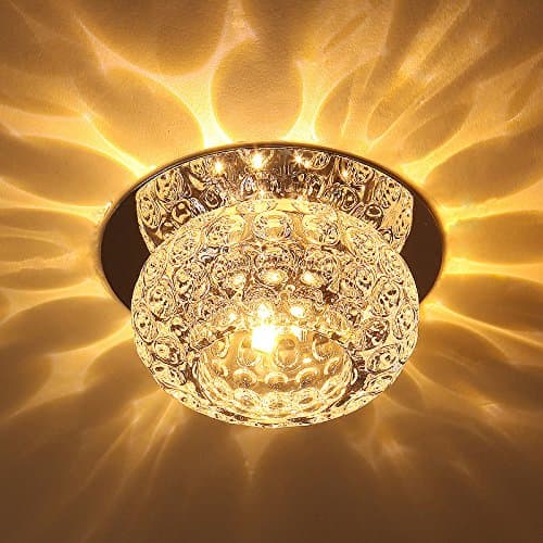 LFNRR High Quality Modern Crystal ceiling hallway lighting ceiling downlights Bull's eye lantern lighting the Hall lamp,IPL,3W concealed "open 60-90mm"