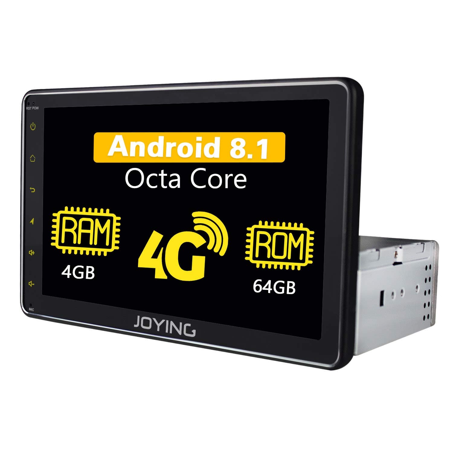 Android Car Radio - JOYING Android 8.1 4GB + 64GB 8“ Single Din Car Stereo with 4G SIM Card Slot/Bluetooth/WiFi/DSP/SPDIF/Android Auto/Fast Boot