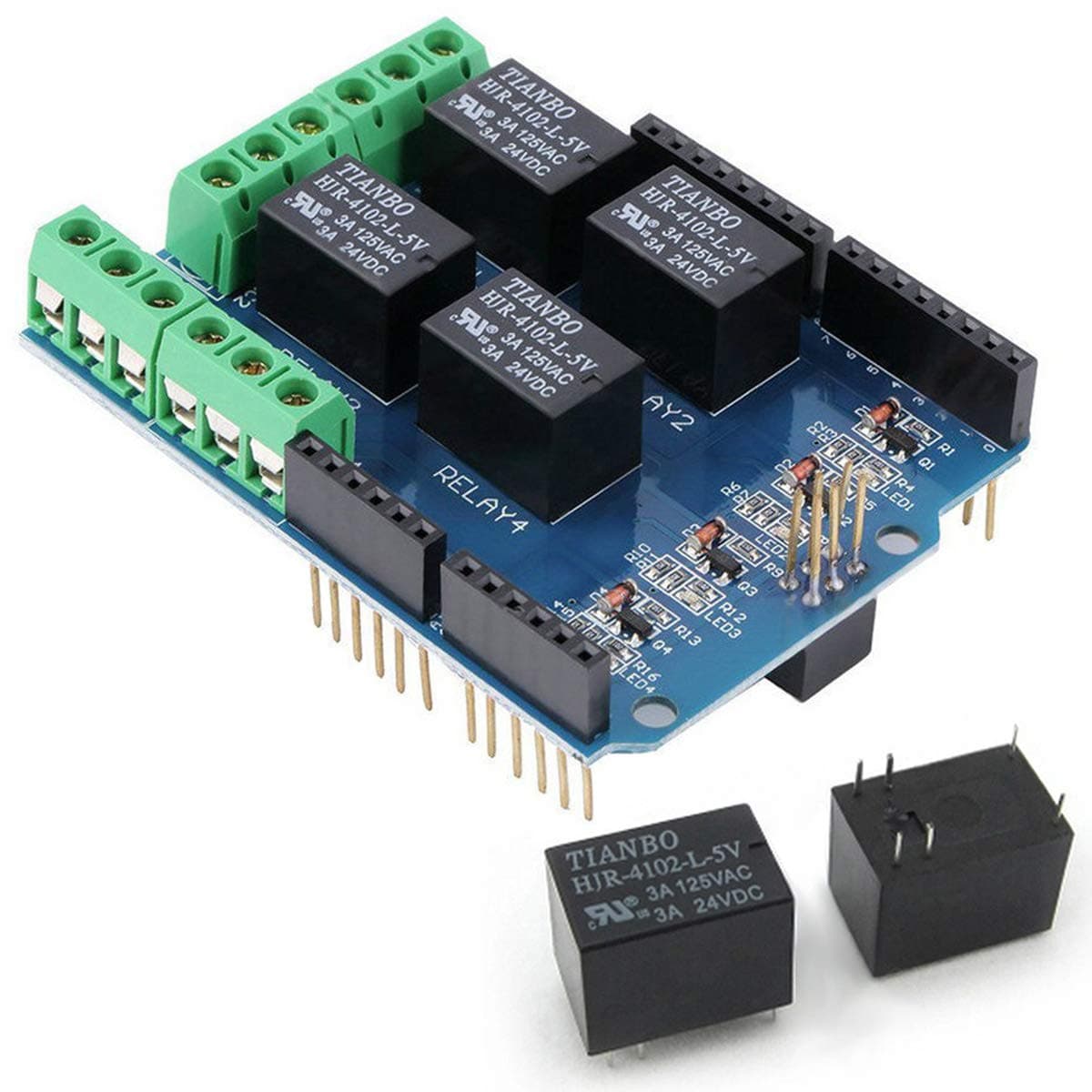 4 channel 5v relay shield module for Arduino UNO R3 Relay Shield Interface 4 Four Channel For PIC AVR DSP ARM MCU Arduino UNO R3