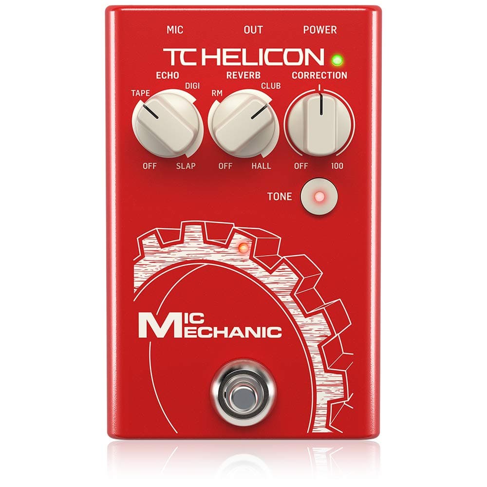 TC Helicon MIC MECHANIC 2 Ultra-Simple Battery-Powered Vocal Effects Stompbox with Reverb, Echo and Pitch Correction, Compatible with PC and Mac