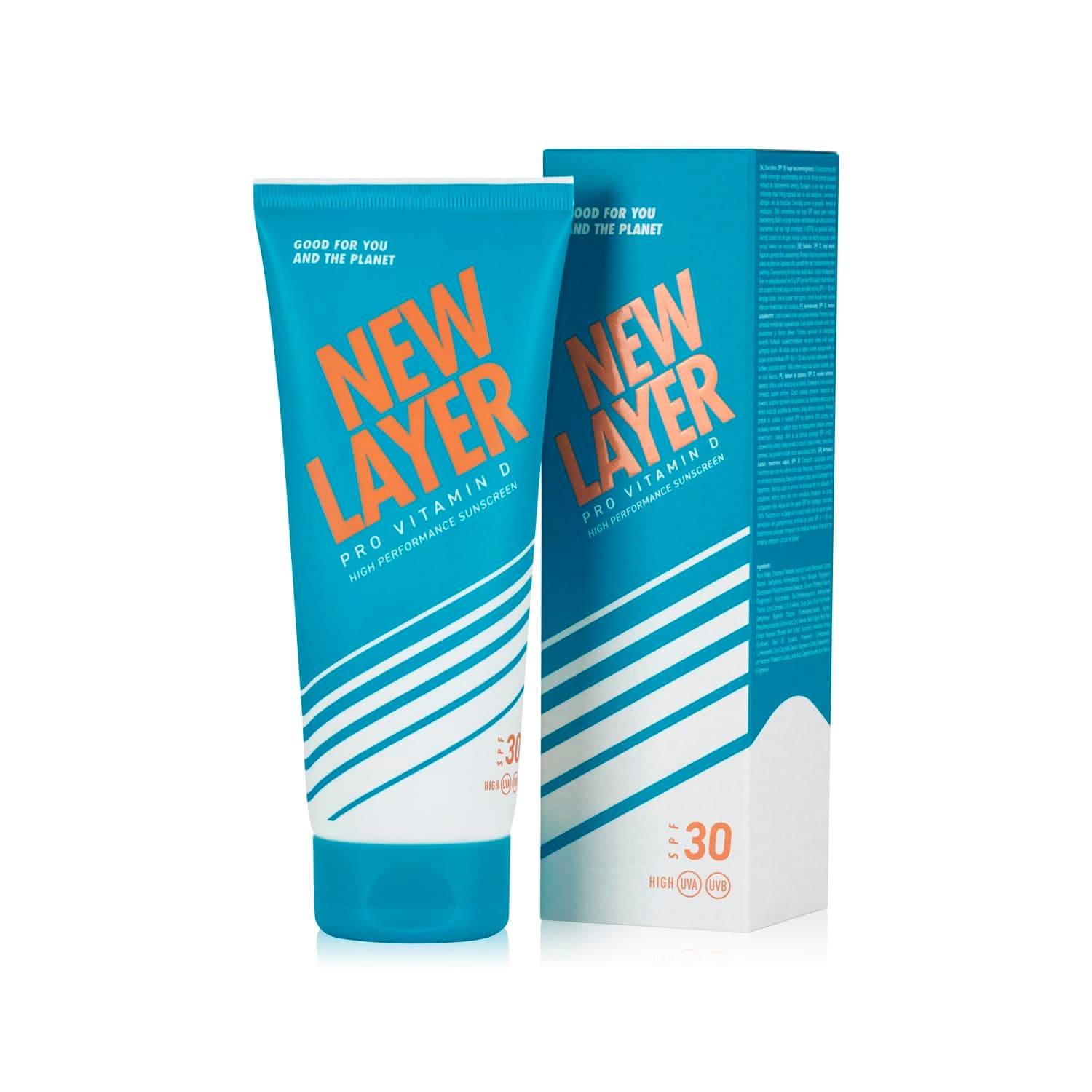 NEW LAYER Sunscreen | SPF 30 | Pro Vitamin D | Fast absorbing | Long lasting | Free of microplastic | Reef-friendly | Free of oxybenzone & octocrylene | Water resistant (200ml)