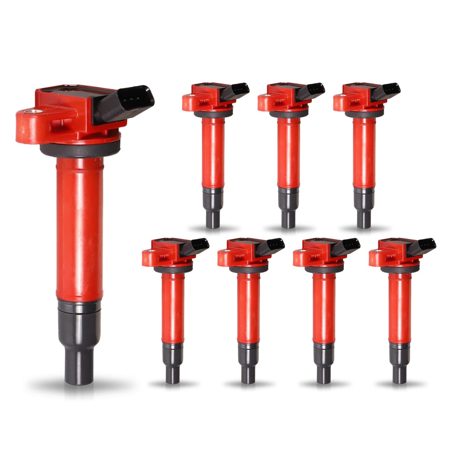 ENA Red 8 Ignition Coil V8 4.3 4.7 2000 2001 2002 2003 2004 205 2006 2007 2008 2009 Compatible with Toyota Lexus Tundra Sequoia Land Cruiser 4Runner LX470 GX470 GS430 LS430 SC430 Coils for UF230 UF493
