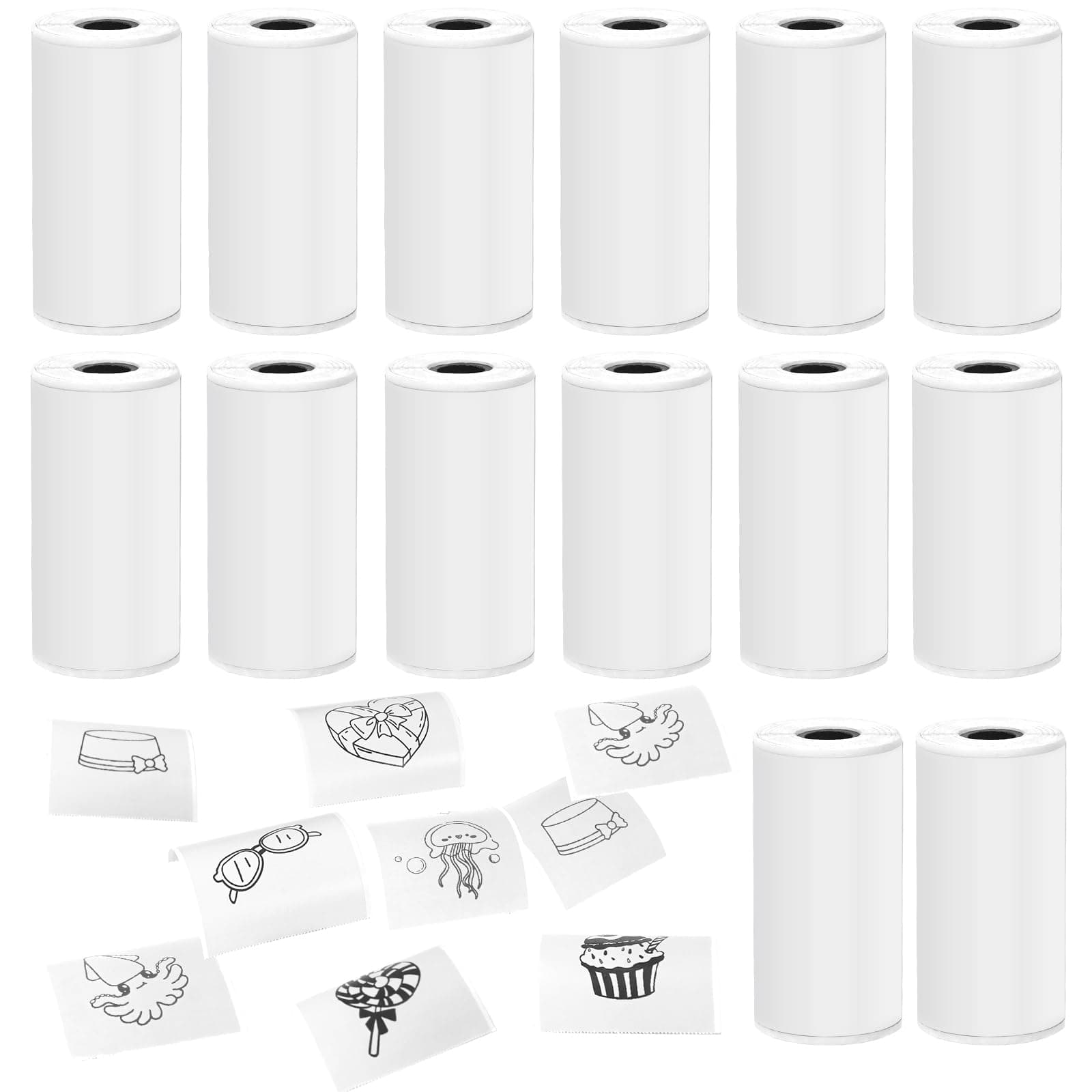 14 Rolls 53mmx28mm Thermal Printer Paper, Mini Colorful Self-adhesive Label Printer Paper Compatible With Phomemo Memoking Mini Printer, Study Notes, Journal Photos