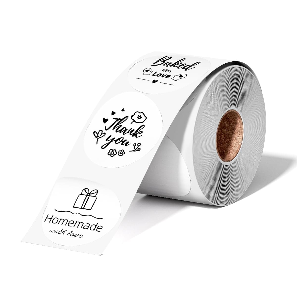 Phomemo 2x2 White Circle Thermal Direct Shipping Label, Thermal Sticker Label for Logo, Package, DIY Design, Address, 1 Pack 750 Labels