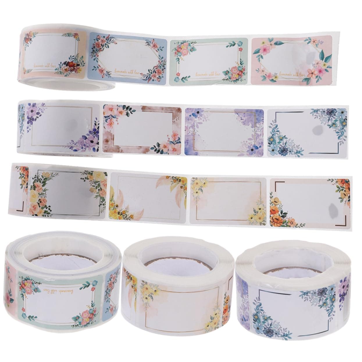 6 Rolls Sticker Bottle Labels Decor for Office Labels for Storage Bins Fridge Containers Date Labels Food Decor Note Food Labels Decorative Labels Mason Jars Fridge Labels