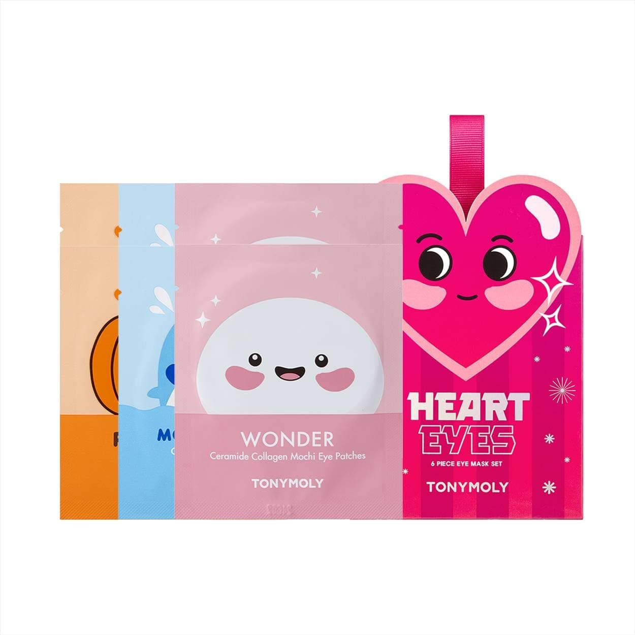 6 Pc Assorted Hydrogel Eye Mask Set, Heart Eyes Ornament - Reduce Fine Lines, Wrinkles, Dark Circles, Moisturizing, Nourishing - Collagen, Hyaluronic Acid, Retinol