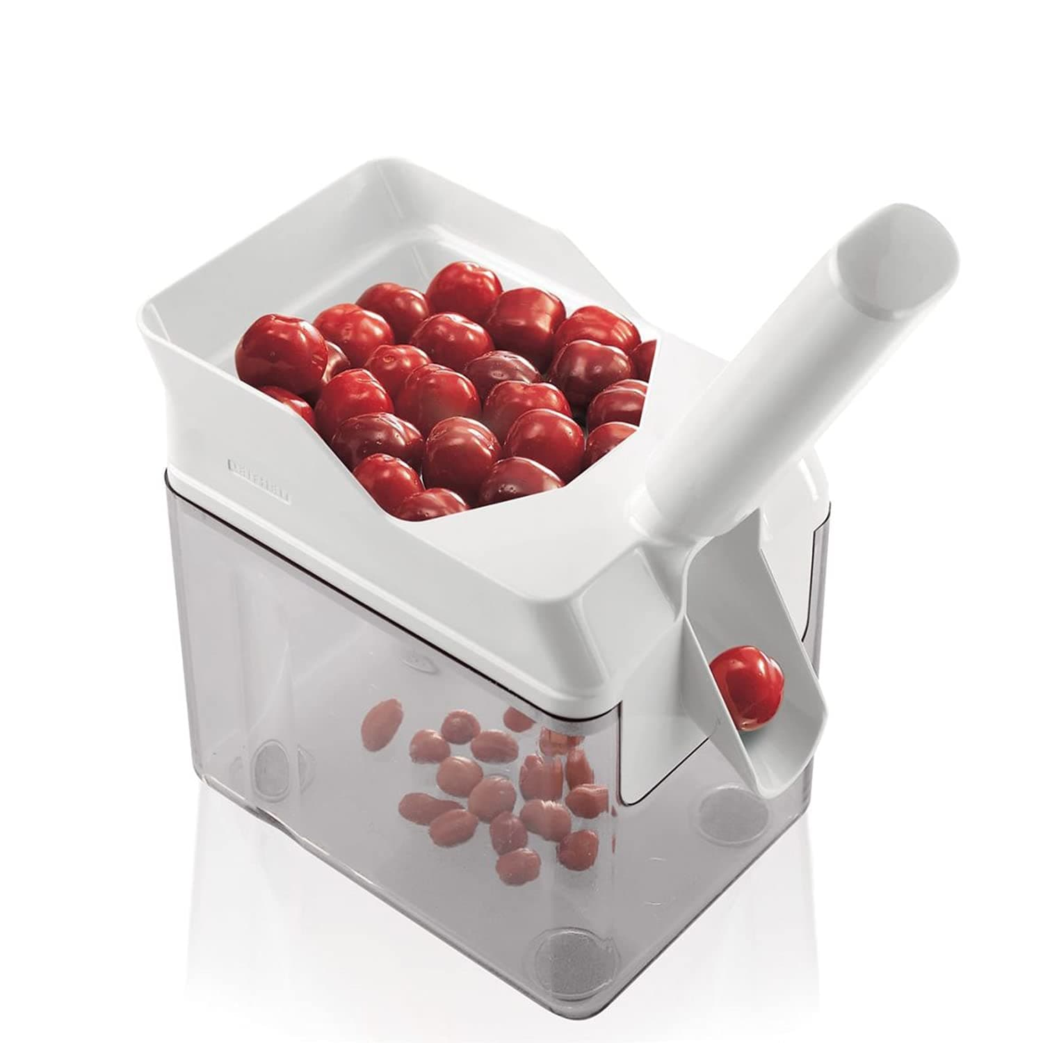 Leifheit Cherrystone Remover Cherry Pitter with Stone Catcher Container | Cherry Stone Remover Tool