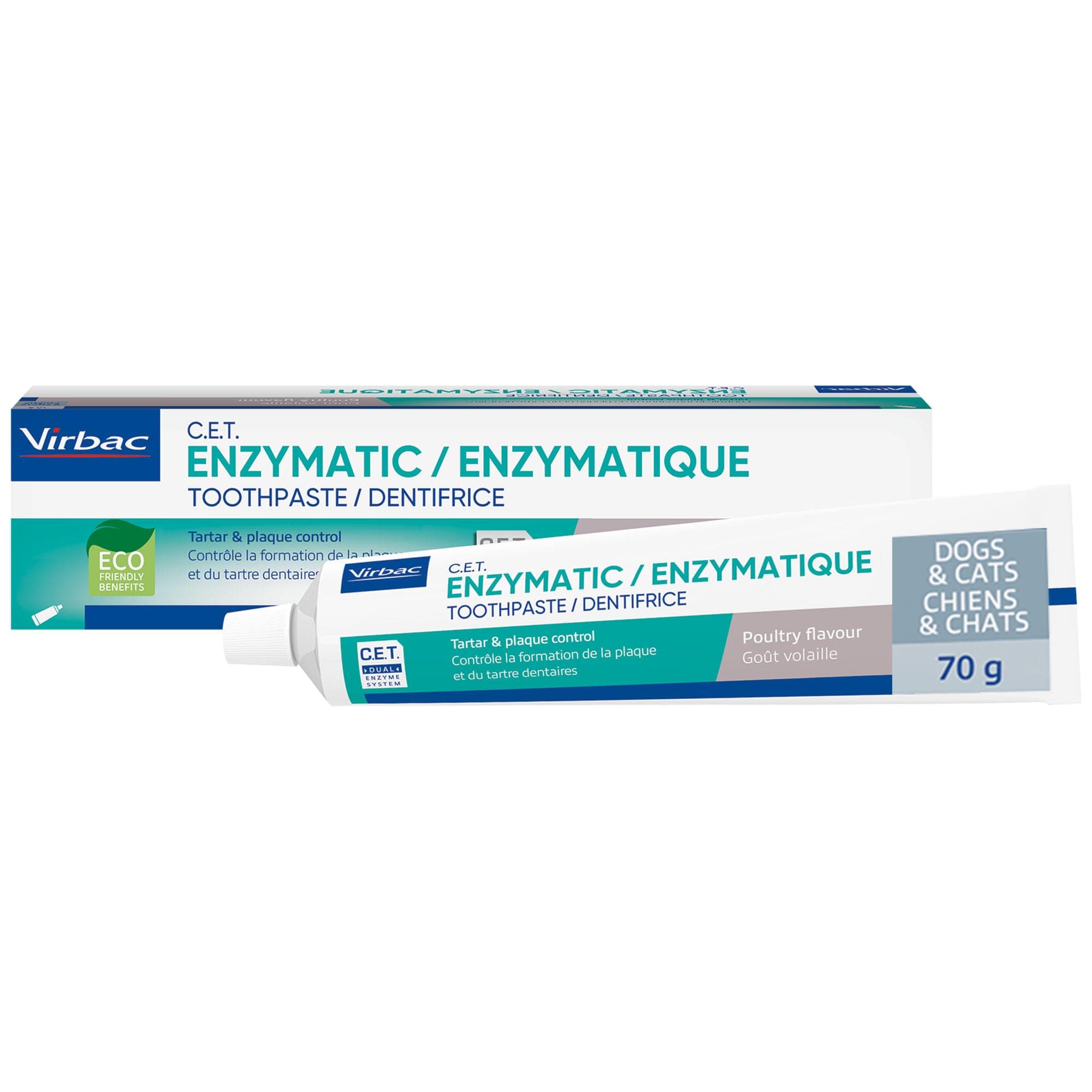 Virbac CET Enzymatic Toothpaste| Eliminates Bad Breath by Removing Plaque & Tartar Buildup | Best Pet Dental Care Toothpaste | Poultry Flavor, 2.5 oz tube