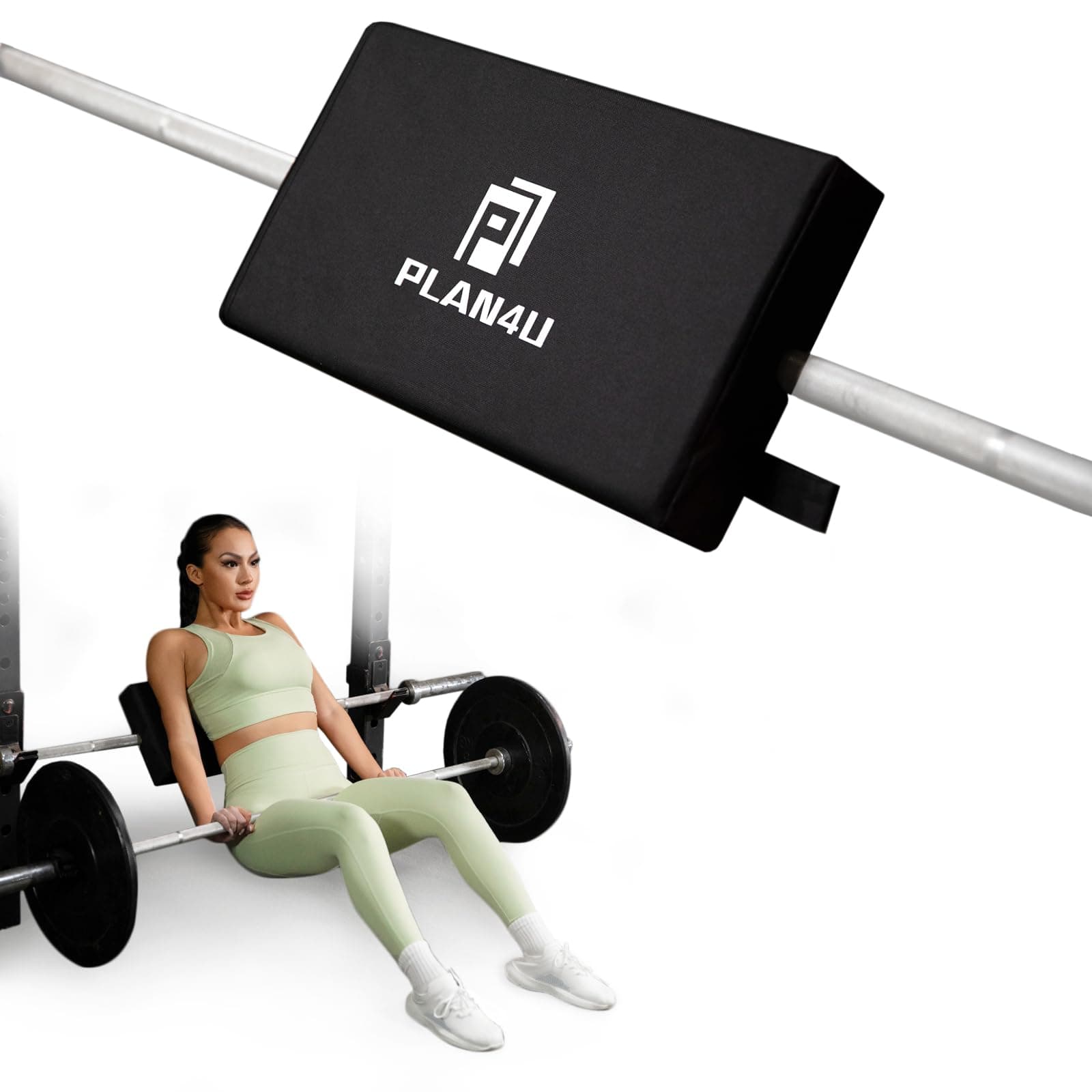 Hip Thrust Back Pad for Squat Rack & Olympic Barbell Bar, Bench Press Shoulder Back Support, Versatile Space-Saving Workout Tilt-pad for Split Squat, Plank, Elevated Push-ups Glute Bridge