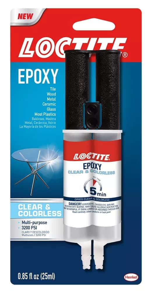 Multipurpose Epoxy, Sets in 5-10 minutes, Water Resistant, High Strength, Convenient use, compatible with metal, glass, ceramic, wood, plastics, china, tile, concrete, stone, dries clear, 25ml