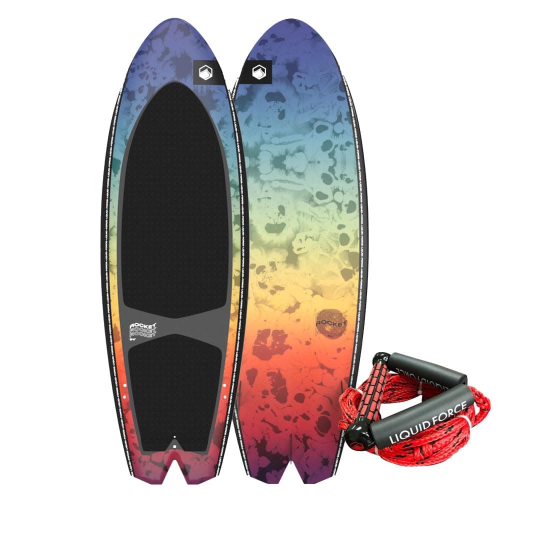 Liquid Force 2024 Rocket Wakesurf Board with Wake Surf Rope Combo