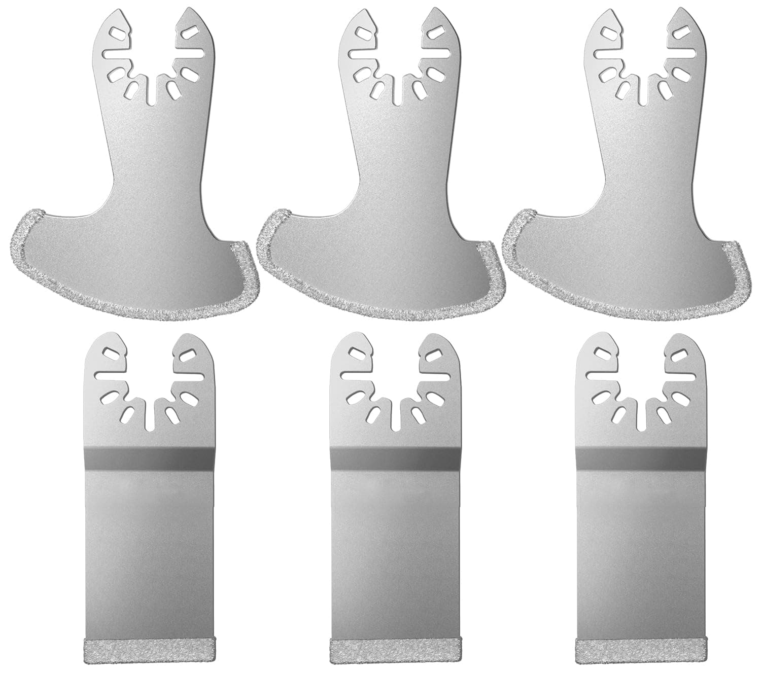 6Pcs Diamond Oscillating Multi Tool Blades Kit for Grout Removal Fit DeWalt Milwaukee Makita Ryobi and More
