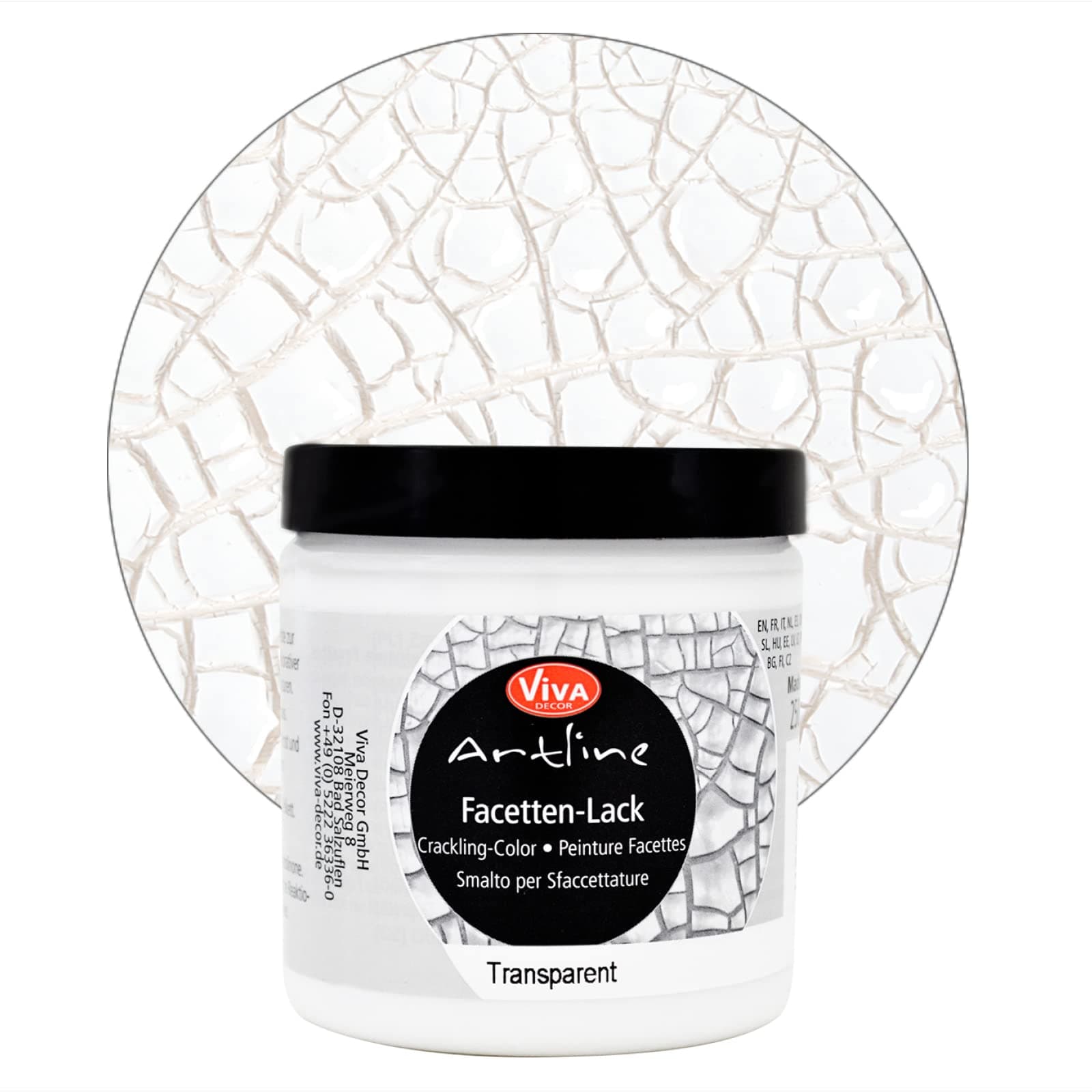 ️ Facetten Lack - texture paste crackle medium (transparent, 8,45 fl oz) crackle texture paste waterbased - non toxic - paint for glass, porcelain, canvas etc. - Made in Germany