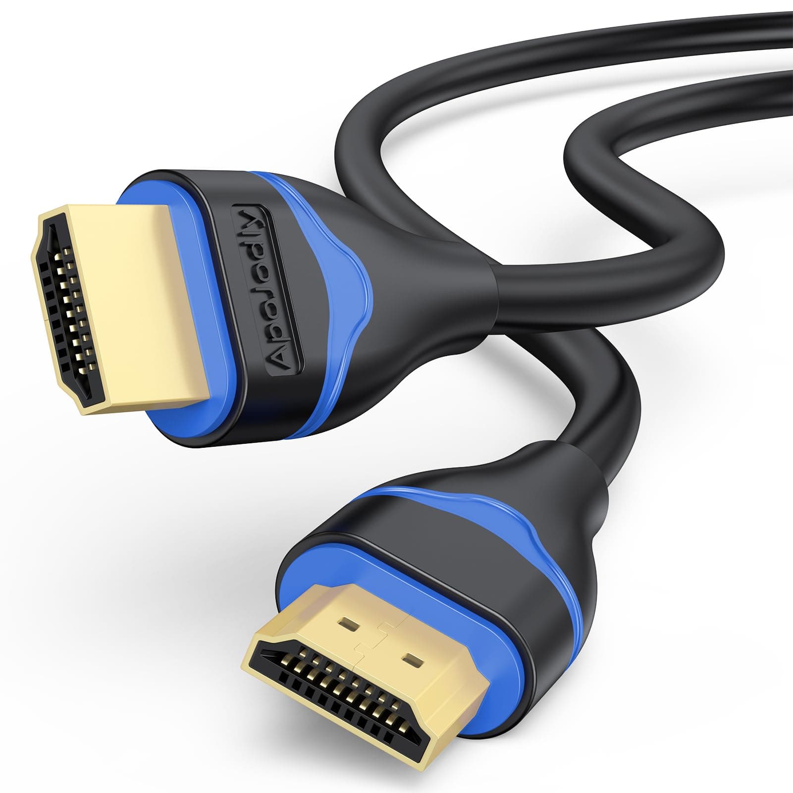 4K HDMI Cable 3FT, ApoJodly HDMI 2.0 Cable 18Gbps High Speed HDMI to HDMI Cord 3 Foot (4K@60Hz, 2K@144Hz, 1080P@120Hz, HDR, 3D, HDCP 2.2,ARC) for HDTV, Switch, PS4/PS5, Xbox, Blu-ray, Monitor 3.3FT/1M