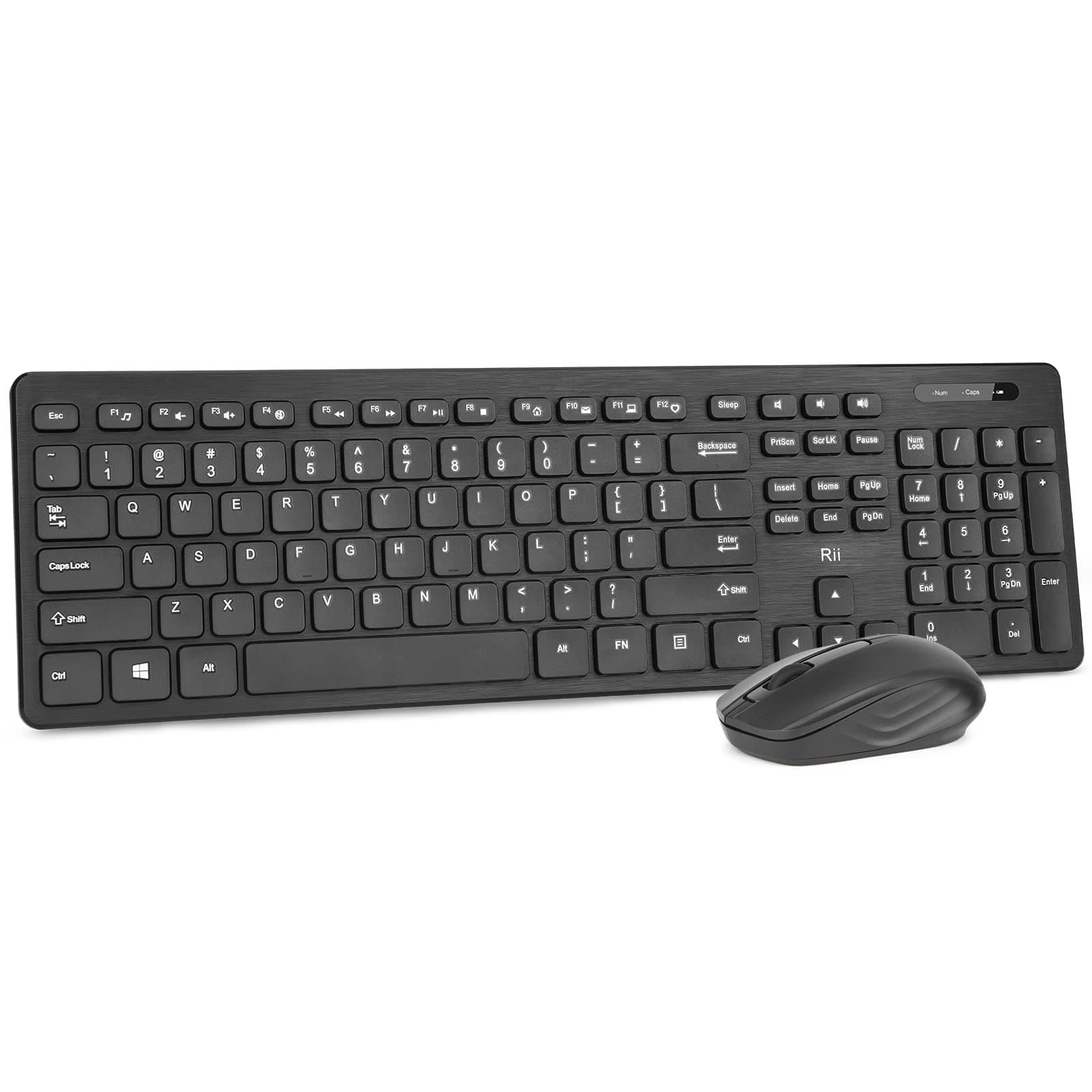 Wireless Keyboard and Mouse Combo - Rii Standard Office for Windows/Android TV Box/Raspberry Pi/PC/Laptop/PS3/4 (1PACK)