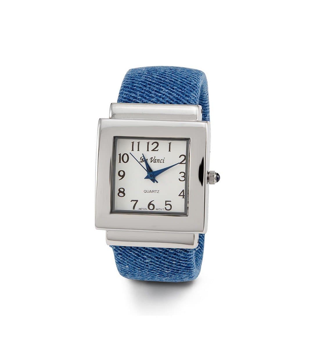 Women’s Blue Silver Tone Expandable Bangle Quartz Watch