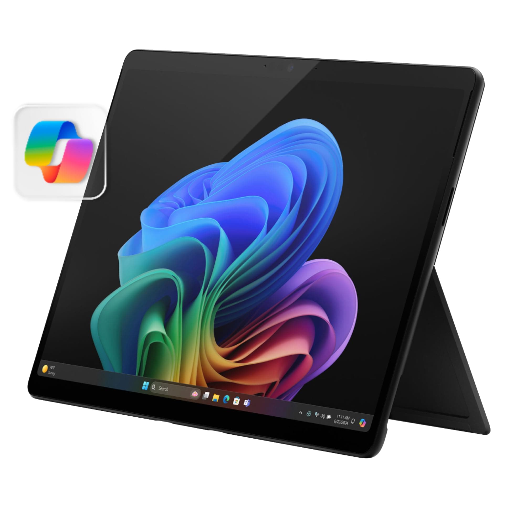 Surface Pro 2-in-1 Laptop/Tablet (2024), Windows 11 Copilot+ PC, 13" Touchscreen OLED Display, Snapdragon X Elite (12 Core), 16GB RAM, 256GB Storage, Black, Amazon Exclusive