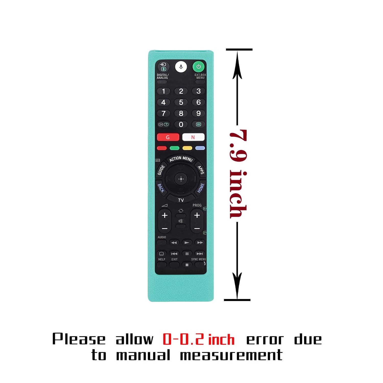 Protective Case for Sony Smart TV Remote RMT-TX100D, RMF-TX310E, RMT-TX300E & Buzz TV Remote XR4000/XRS4000 - Silicone, Shockproof, Anti-Lost with Strap - Glow Blue