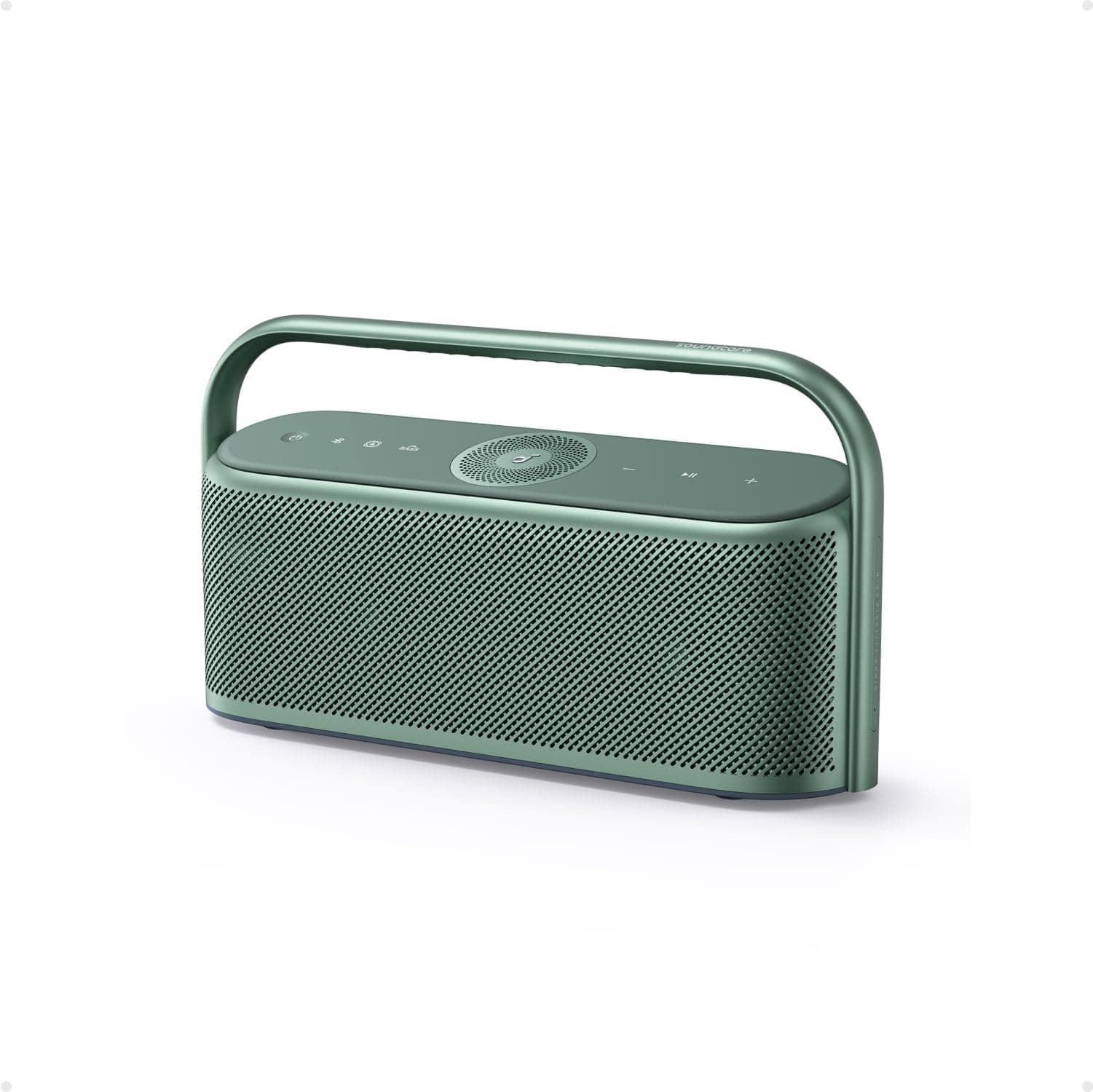 soundcore Motion x600 Bluetooth Speaker, Speaker Boxes Bluetooth with Hi-Res Spatial Audio 50 W Spatial Sound IPX7 Water Protection 12 Hours Playback Pro EQ Carry Handle AUX-IN (Green)