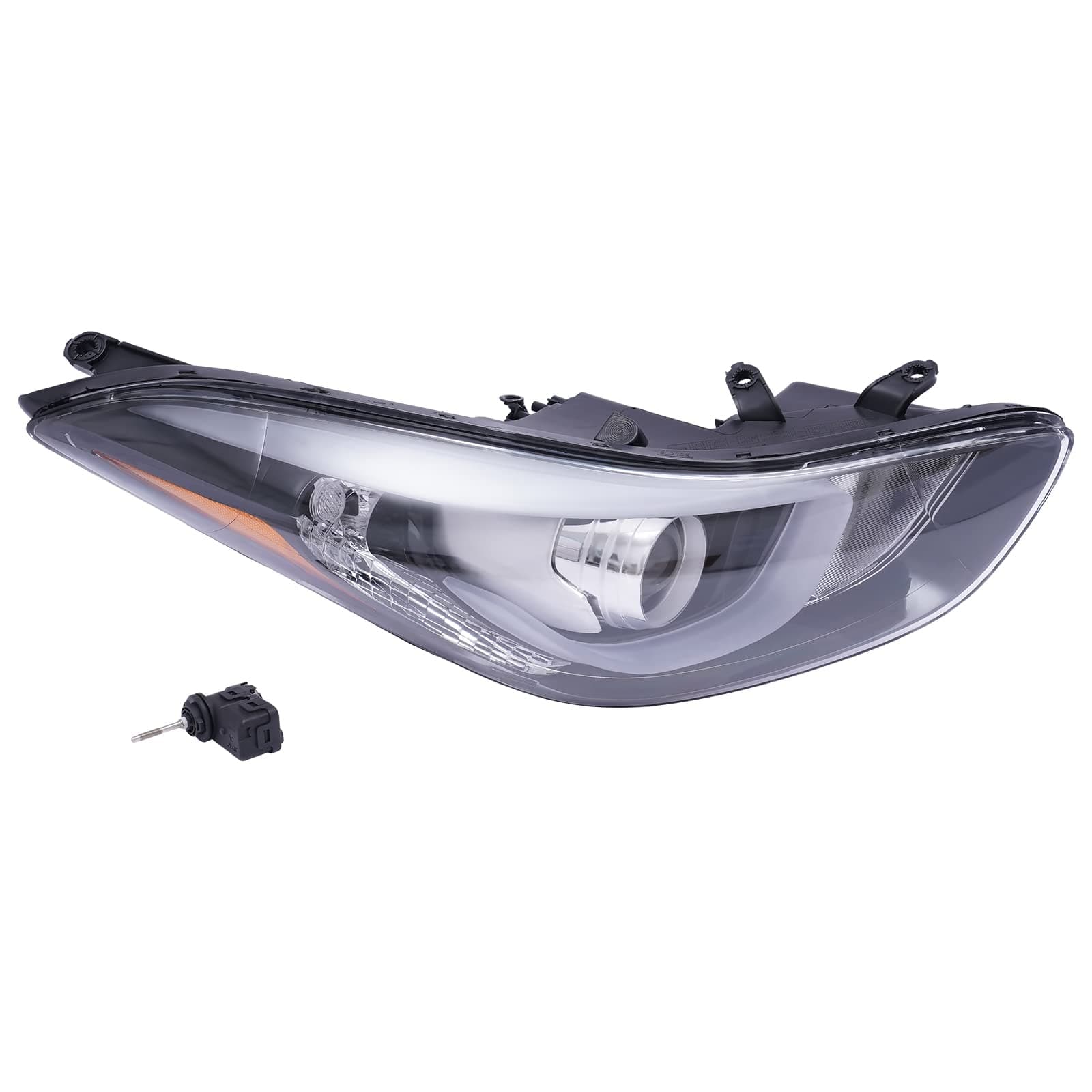 Front Headlights Assembly Right Side for 2014-2016 Hyundai Elantra w/LED DRL Projector Passenger Head Lights Direct Replacement Headlamps Assy Set (Right Passenger Side)