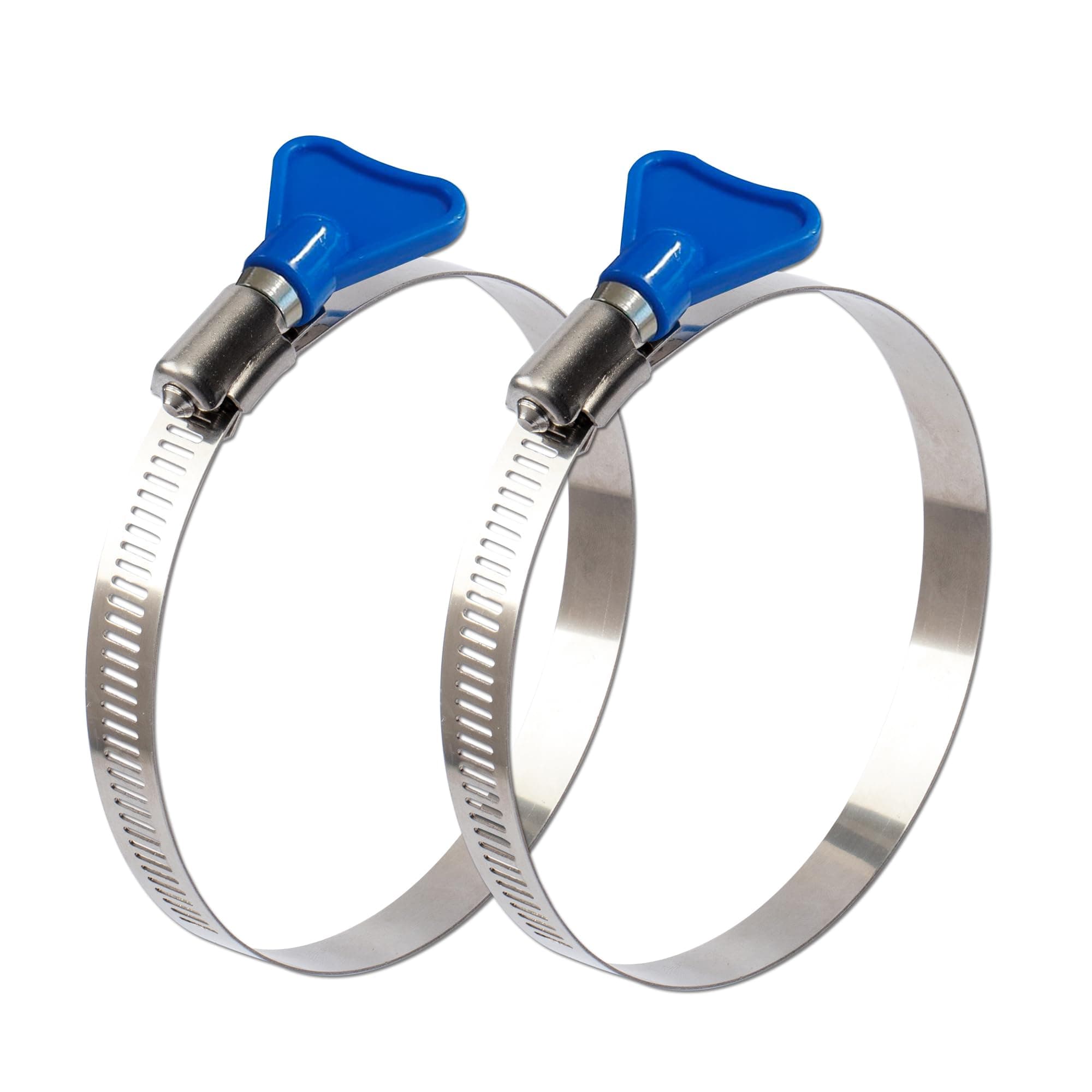 ISPINNER 2pcs 4 Inch Key-Type 304 Stainless Steel Worm Gear Hose Clamps, Adjustable Size Range 91-114mm Clamps for Dryer Vent, Dust Collector and Automotive