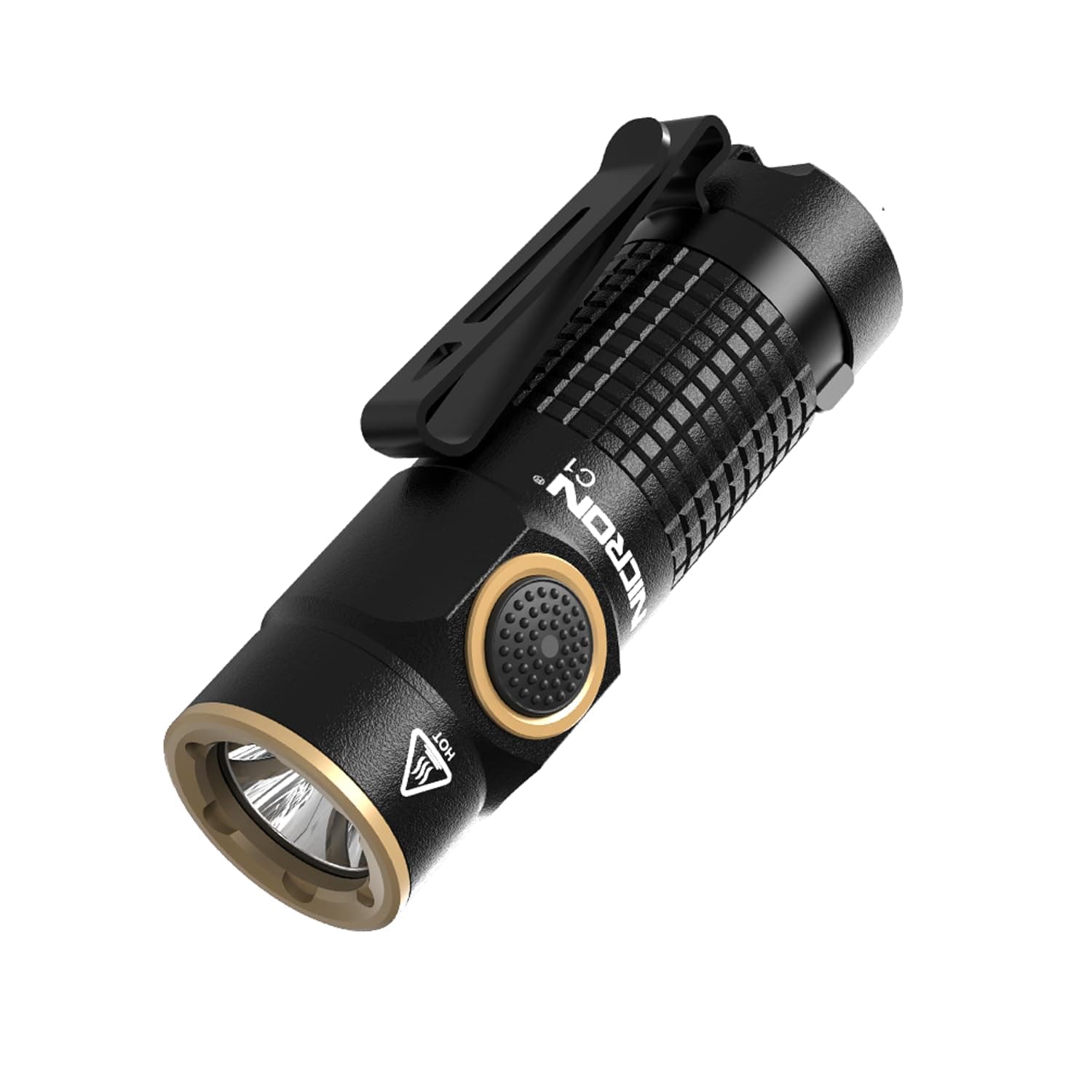 NICRON 1200 Lumens EDC Flashlight with Magnet, Type-C Rechargeable Pocket Light Compact High Lumens Handheld Light, C1 Mini Flashlight 7 Modes for Outdoor Camping, Hiking (Black)