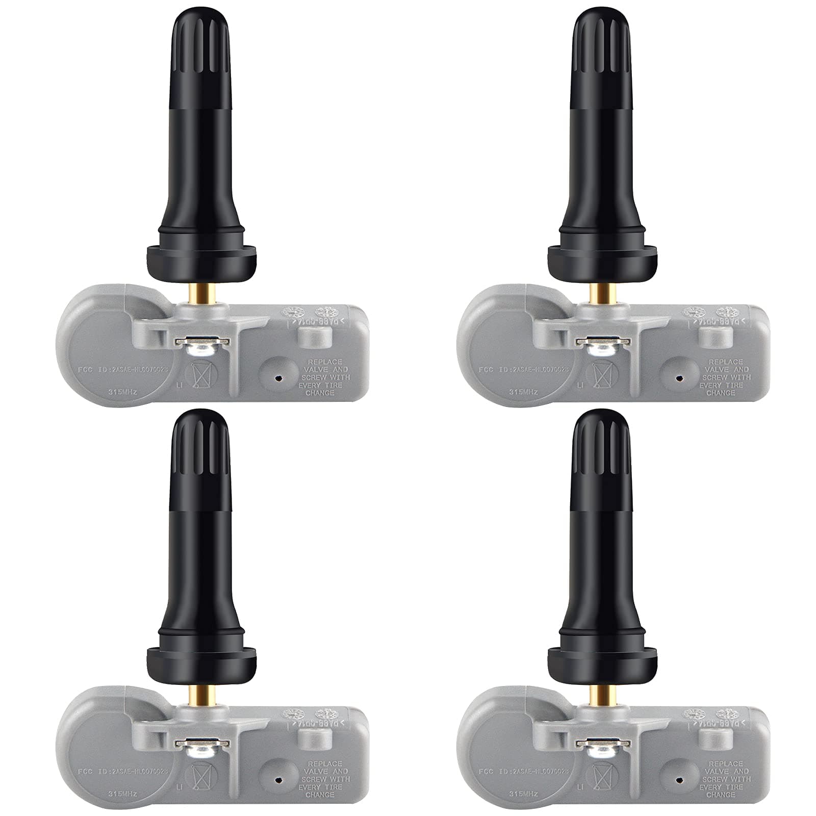 EONLION 4 Pcs Tire Pressure Sensor 315MHz Programmed Snap-in TPMS, Replacement for Chevy GMC Cadillac Buick & More Replaces 13586335, 13581558, 13598771, 13598772 Tire Pressure Sensor 315MHz TPMS Snap-in 4Pcs Replacement for Chevy GMC Cadillac Buick & More Replaces# 13586335, 13581558, 13598771, 13598772 Tymate Tire Pressure Monitoring System with Solar Charge, M7-3 pro TPMS with 5 Alarm Modes, Auto Backlight & Smart LCD Display, Auto Sleep Mode, with 4 External Tpms Sensor (0-87 PSI) Set of 4 08017DXS ITM TPMS 433mhz Tire Pressure Sensors w/Gloss Black or Matte Black Aluminum Valve Stems for Tesla Model S 3 X Aftermarket Replacement (Gloss Black)