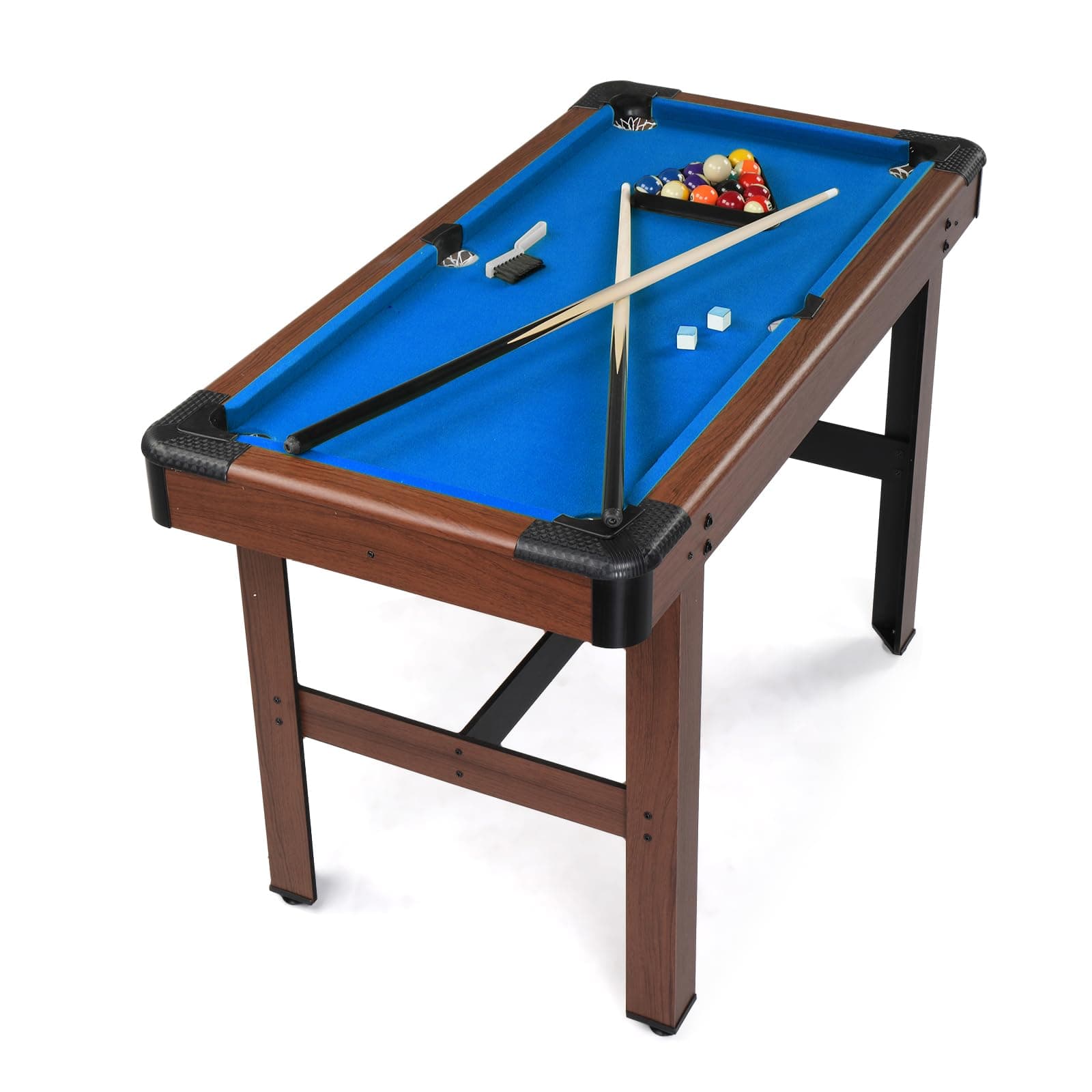 PEXMOR 48" Pool Table, Billiard Game Table for Kids and Adults, Mini Pool Table Set Indoor & Outdoor for Game Room Family with Balls, Cues, Chalk, Brush and Triangle