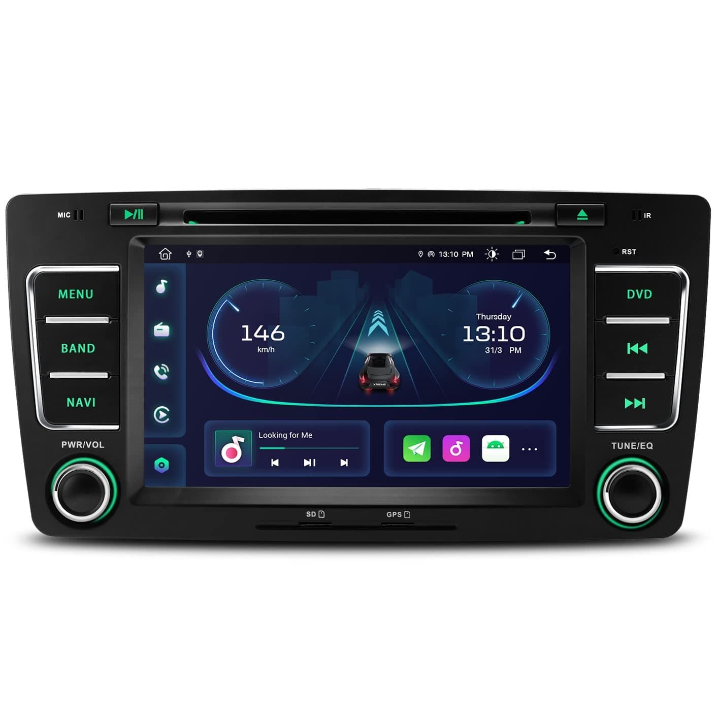 XTRONS Octa Core Android 11 Car Stereo DVD Player 7 Inch GPS Navigation Built-in CarAutoPlay DSP Dual UI RDS Radio A2DP Bluetooth Support AHD CAM WIFI TPMS DVR DAB+ for Skoda Octavia Yeti