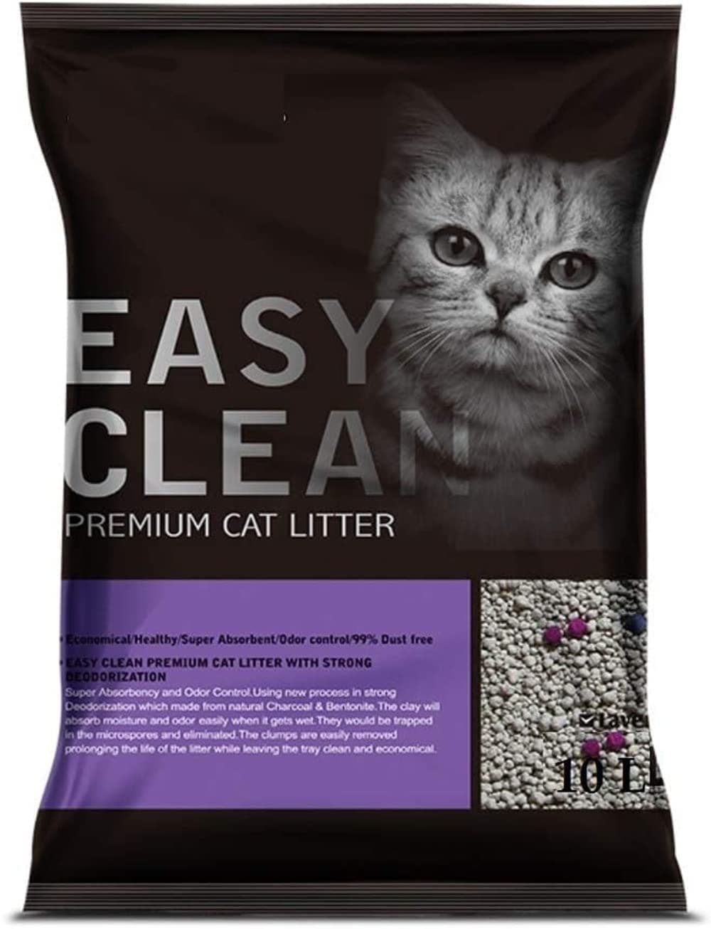 Cat Litter Multiple Cat Clumping Ball-Shaped Fresh Scented Bentonite Formula 10L (Lavender)