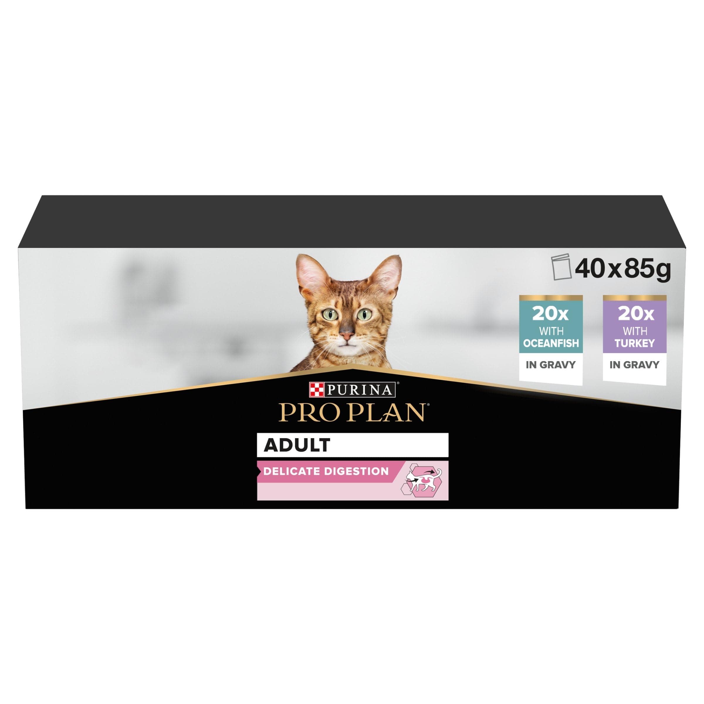 Delicate Digestion Ocean Fish & Turkey Wet Cat Food 40x85g