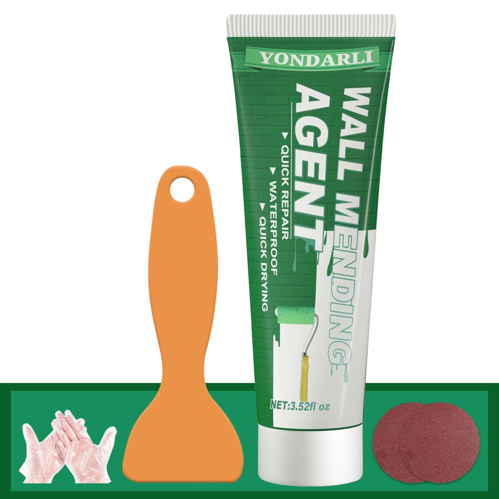 Drywall Repair Kit, Spackle Wall Repair Kit with Scraper, Efficient Wall Hole Filler Wall Repair Patch Kit, Plaster Scratch Wall Mending Agent, Quick Solution to Fill Holes for Wall (1 Pack)