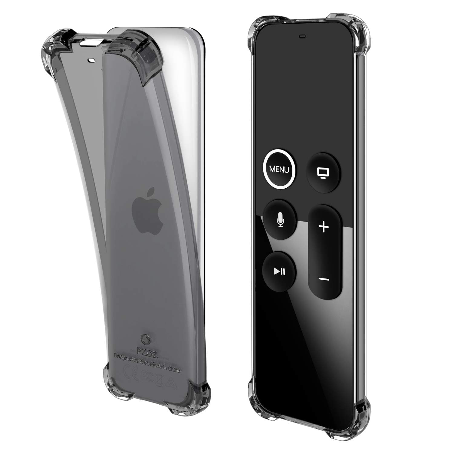 pzoz Remote Case Compatible Apple TV 4k 4th Generation Siri Remote Control Shock Proof Silicone Cover Holder for 4th Gen Remote Contorller - Black