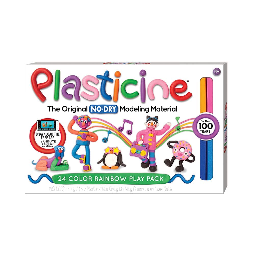 Plasticine 24-Color Play Pack — No-Dry Modeling Material — Creative Kit — Ages 3+