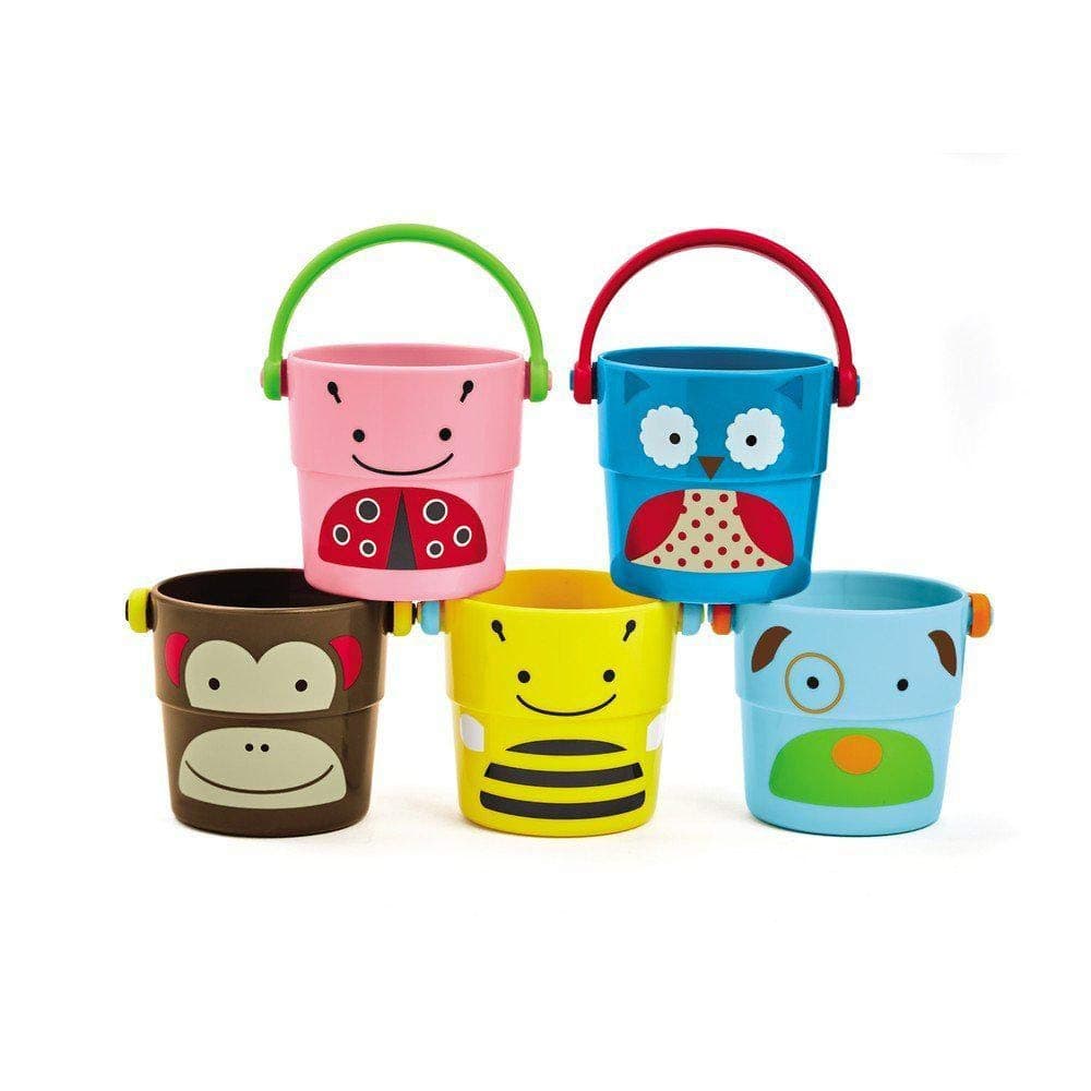 Skip Hop Zoo Stack and Pour Buckets, Rinse Cups, Multi