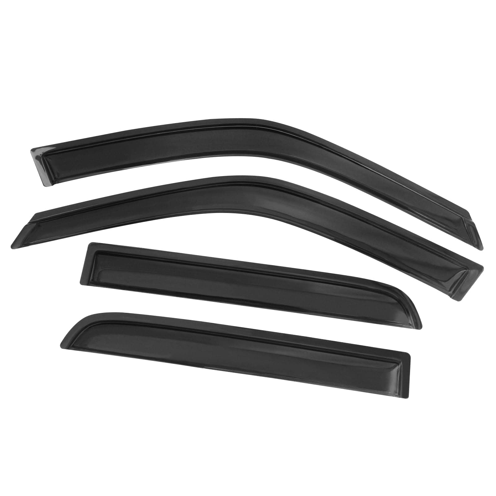 Window Visor Compatible with 1997-2001 Honda CRV 4Dr, Slim Style Acrylic Smoke Tinted & Semi-Transparent Sun Rain Wind Guards Shield Vent by IKON MOTORSPORTS, 1999 2000