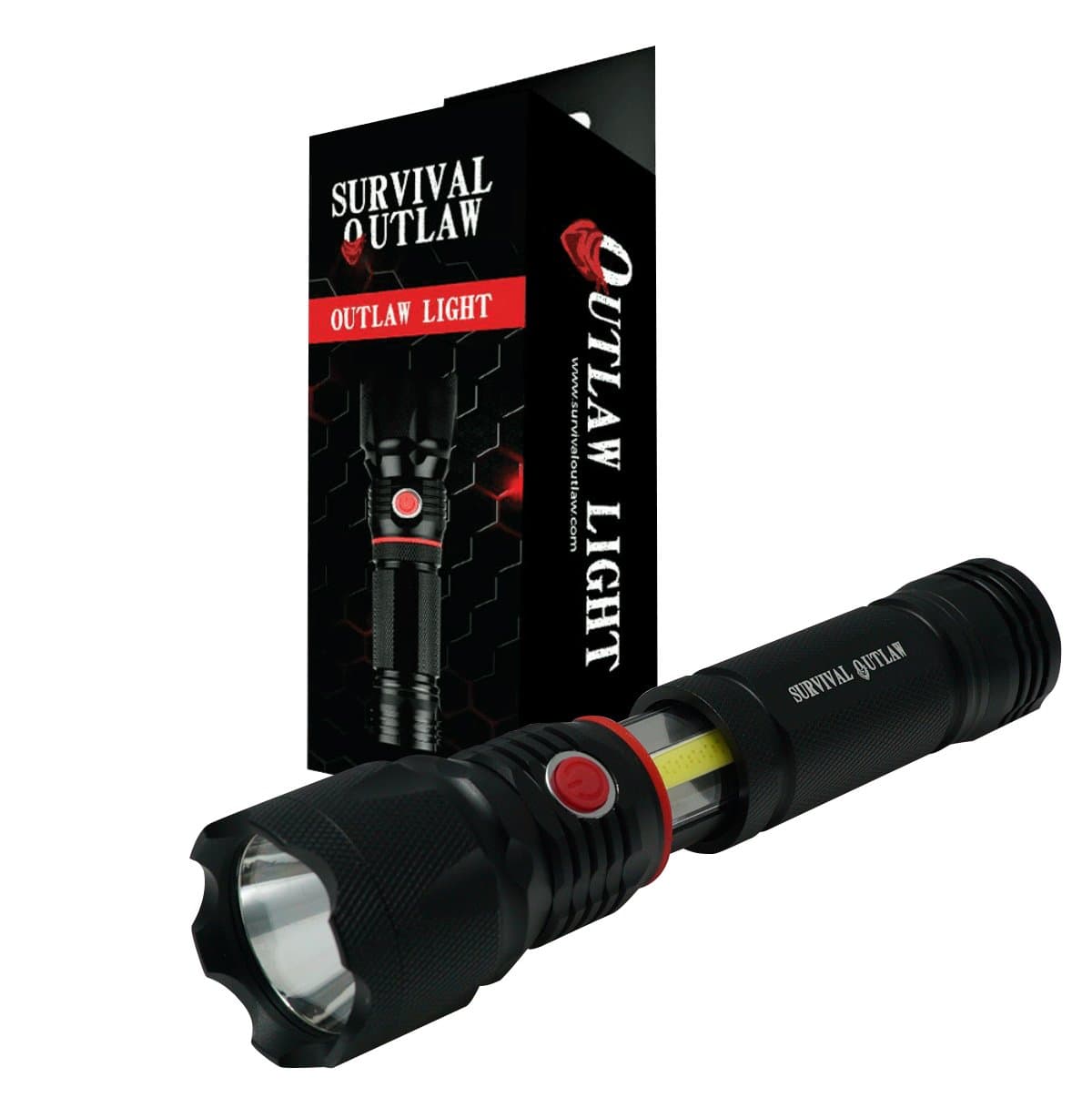 Tactical Flashlight Lantern - Magnetic Flashlight LED Cree - COB Work Light - Red Emergency Strobe - Water Resistant – AAA