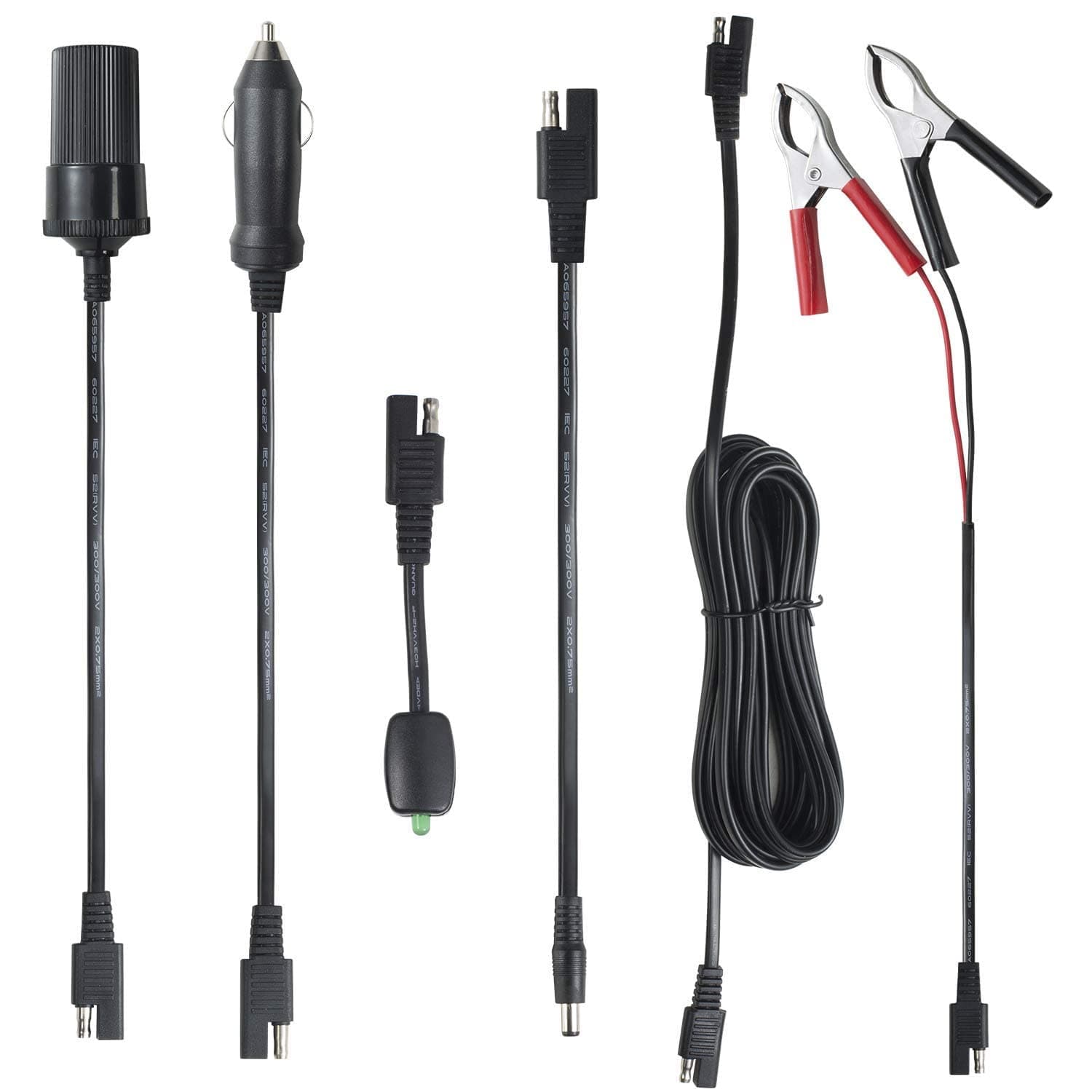 Sunway Solar Extension Cable SAE Connectors 16ft For Quick Connect of 12 Volt Solar Panel Battery Charger Solar Trickle Charger Solar Maintainer Solar Controllers With Battery Clamps,Cigarette Lighter