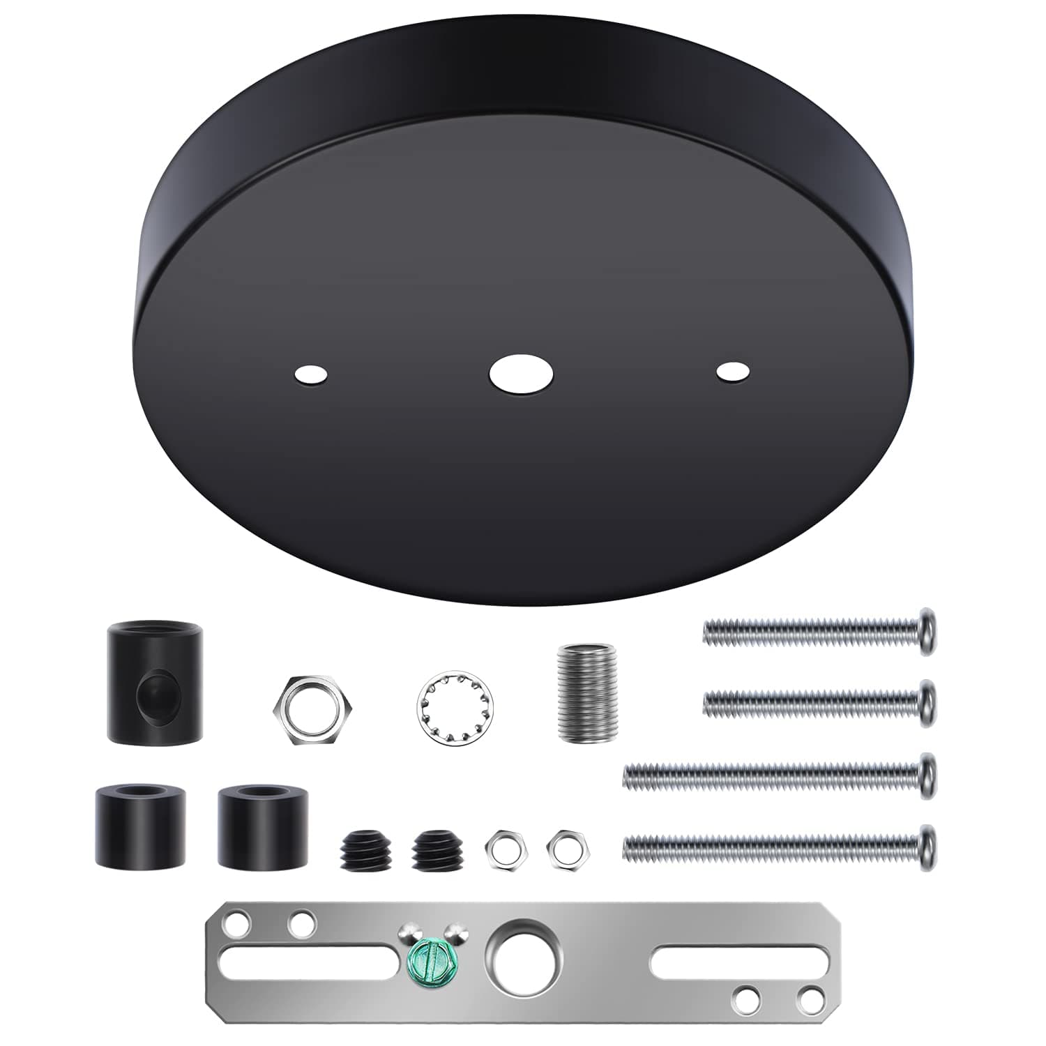 Canomo 5 1/8 Inches Ceiling Lighting Canopy Kit Single Head Pendant Light Plate Cover with All Mounting Hardware for Chandelier or Pendant Light (Black)