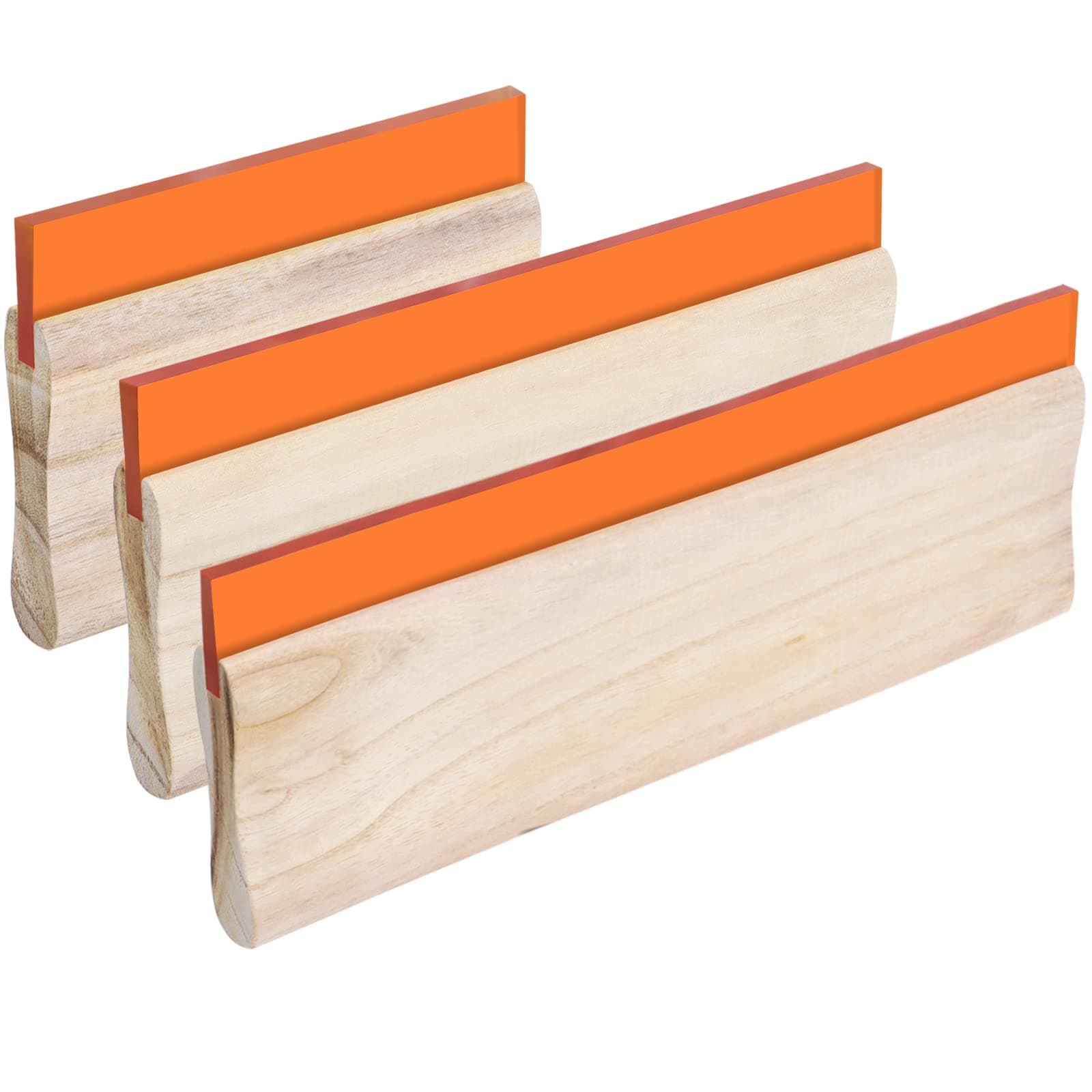 Screen Printing Squeegee, 5.9 inch/9.4 inch/13.7 inch, 75 Durometer Wooden Ink Silk Stencil Scraper for Screen Printing Water Squeegee, 3PCS